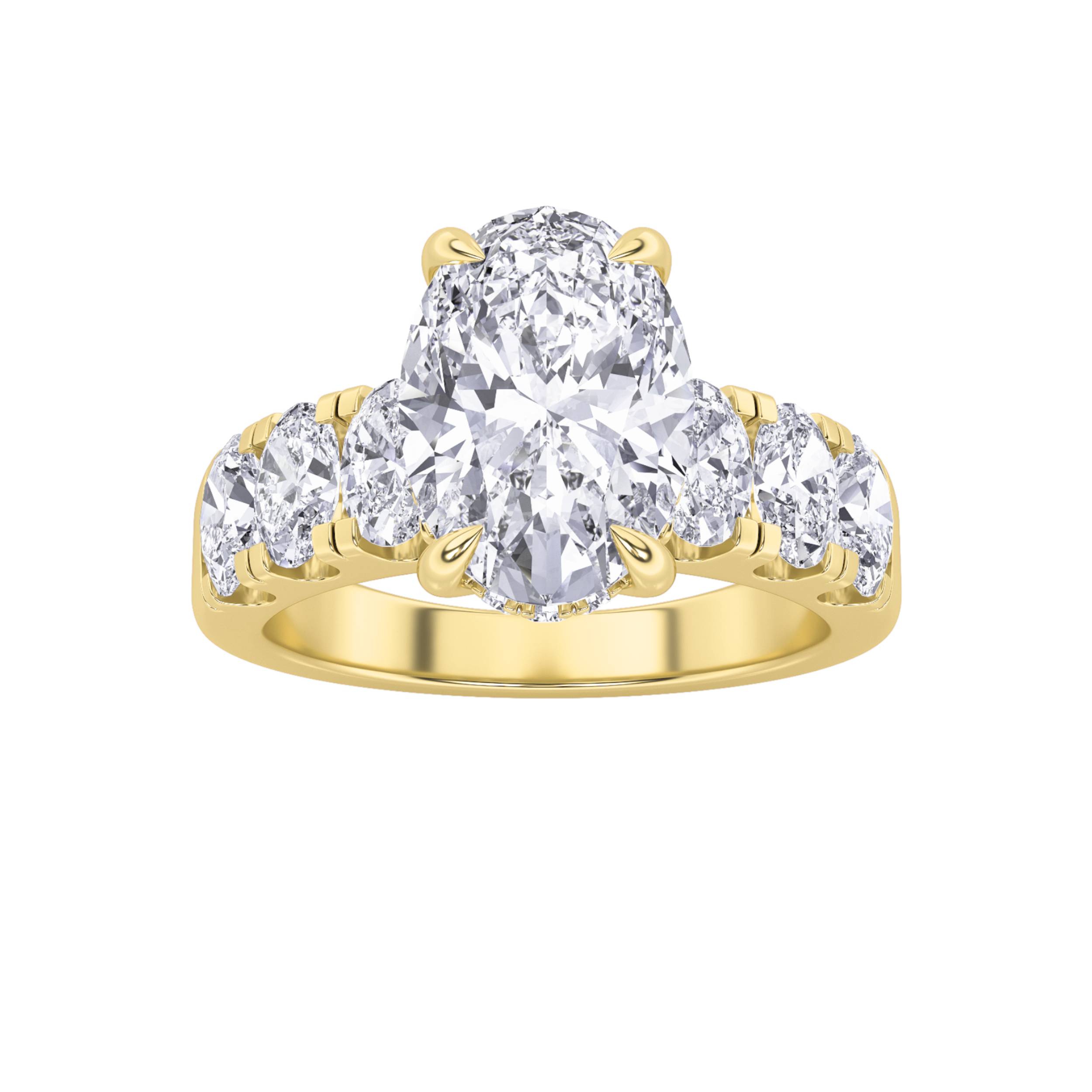 4.00 CT Oval Diamond Ring in 14K Yellow Gold