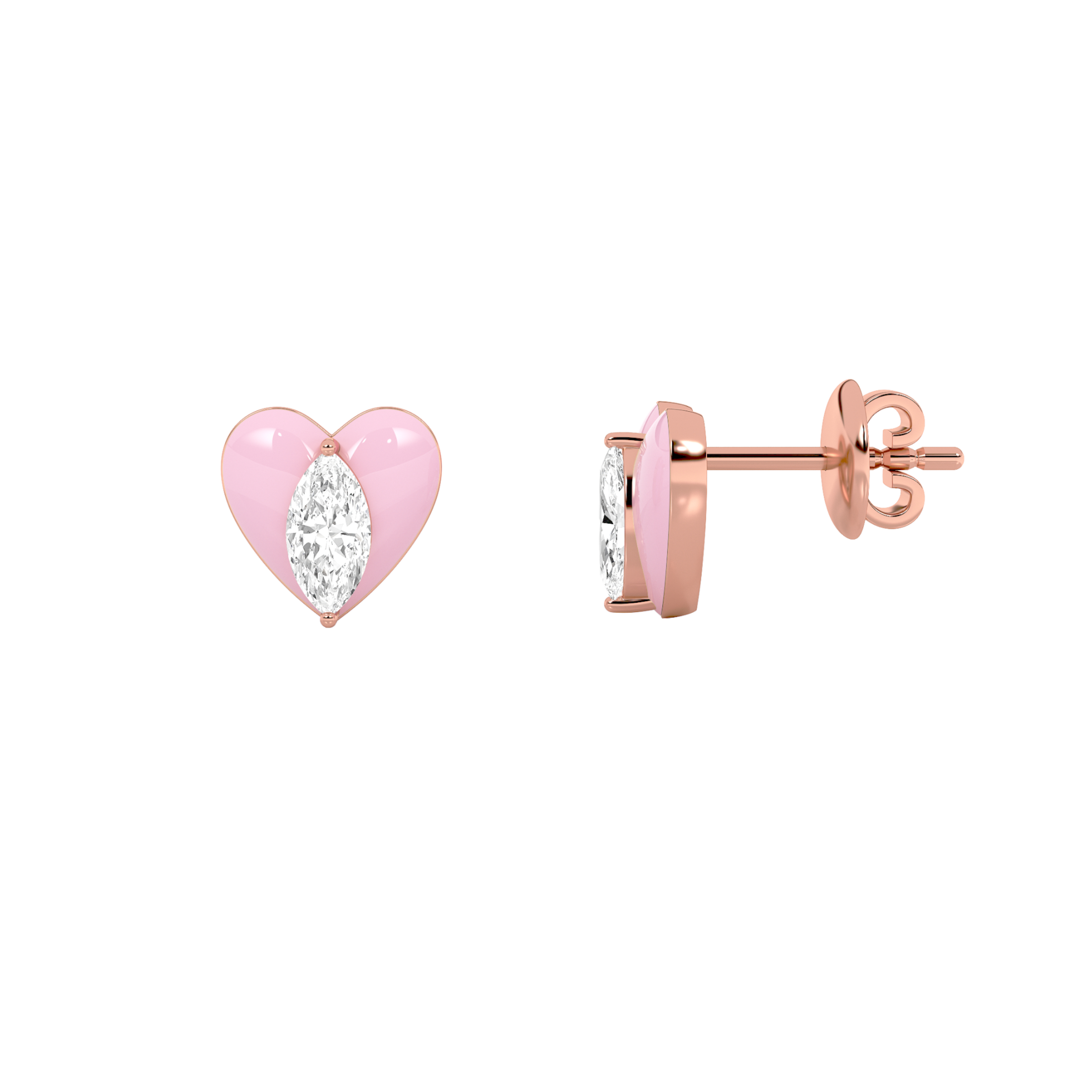 1.00 CT Marquise Diamond Earring in 14K Rose Gold