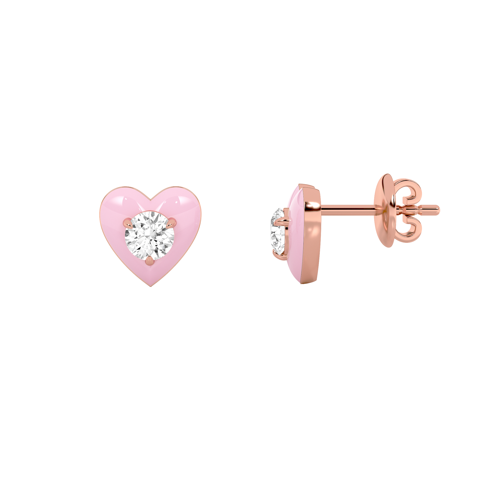 1.00 CT Round Diamond Earring in 14K Rose Gold