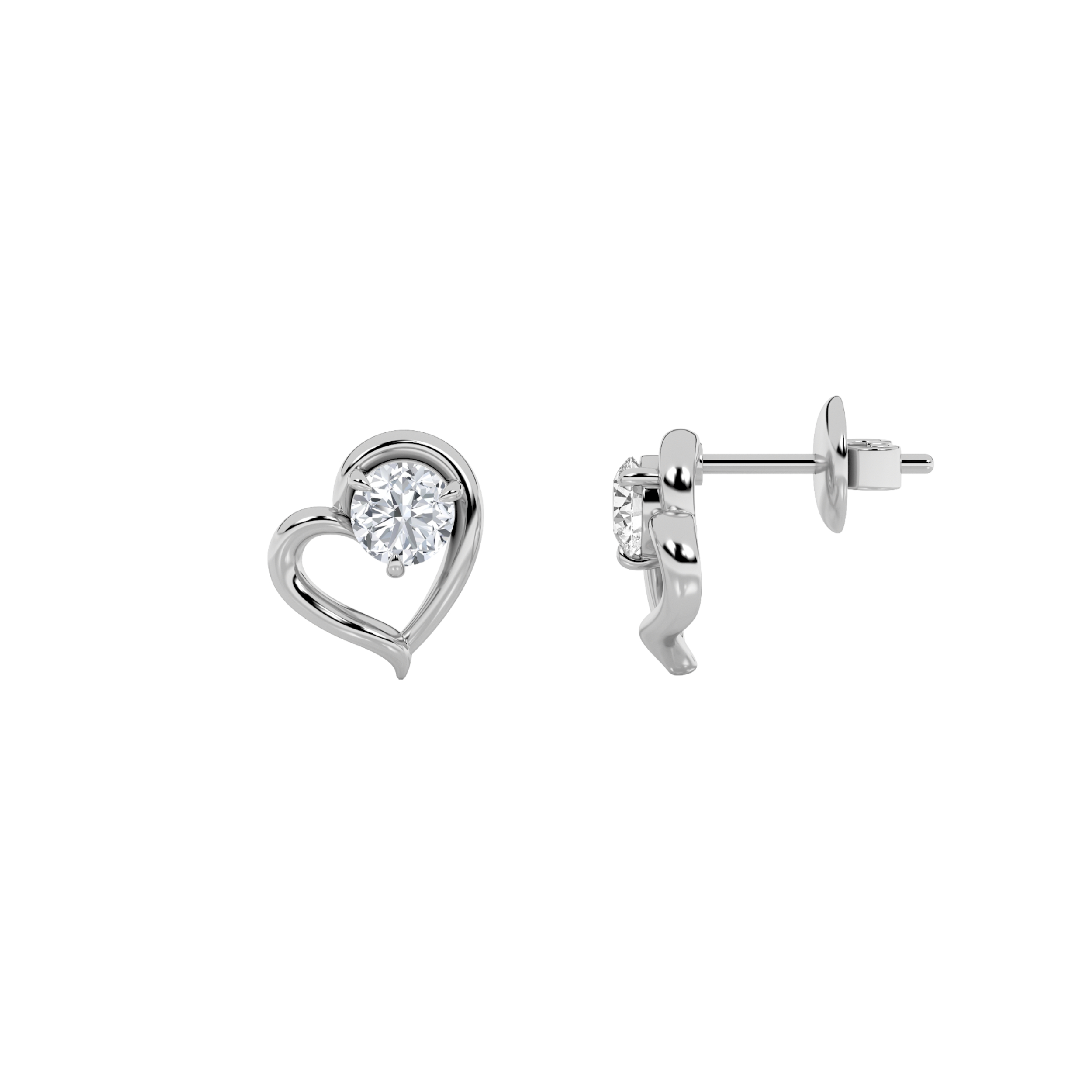 0.50 CT Round Diamond Earring in 14K White Gold