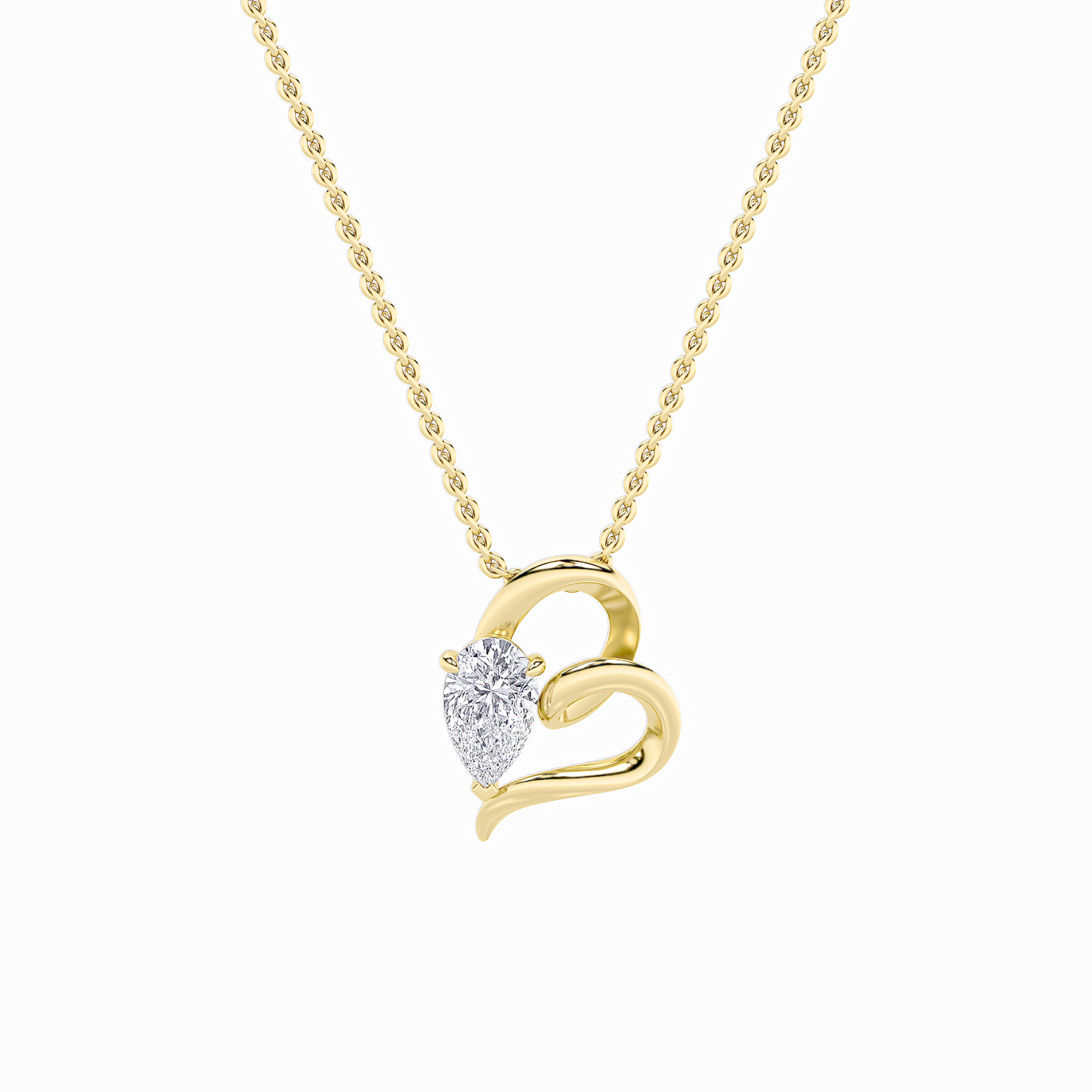 2.00 CT Pear Diamond Necklace in 14K Yellow Gold