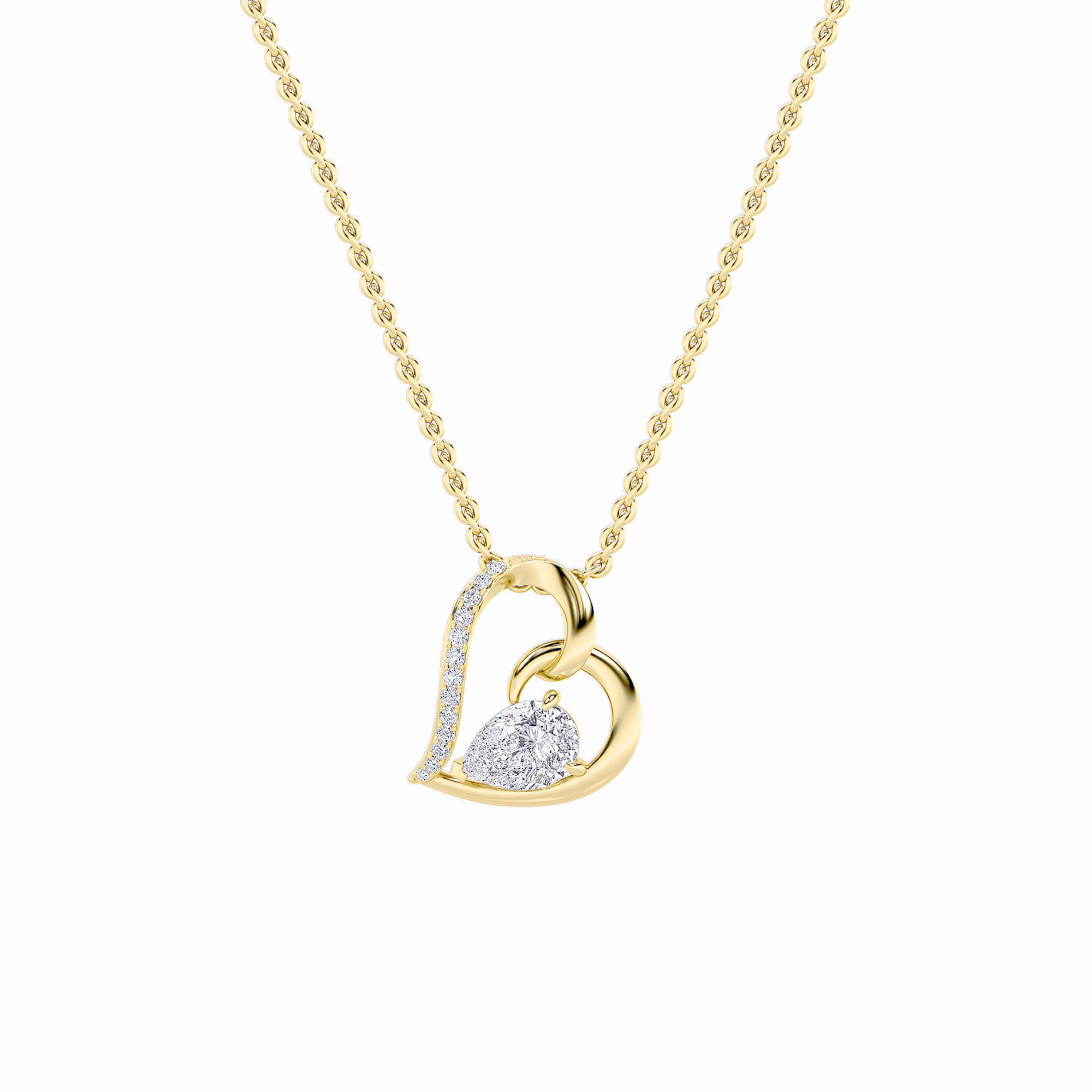2.00 CT Pear Diamond Necklace in 14K Yellow Gold