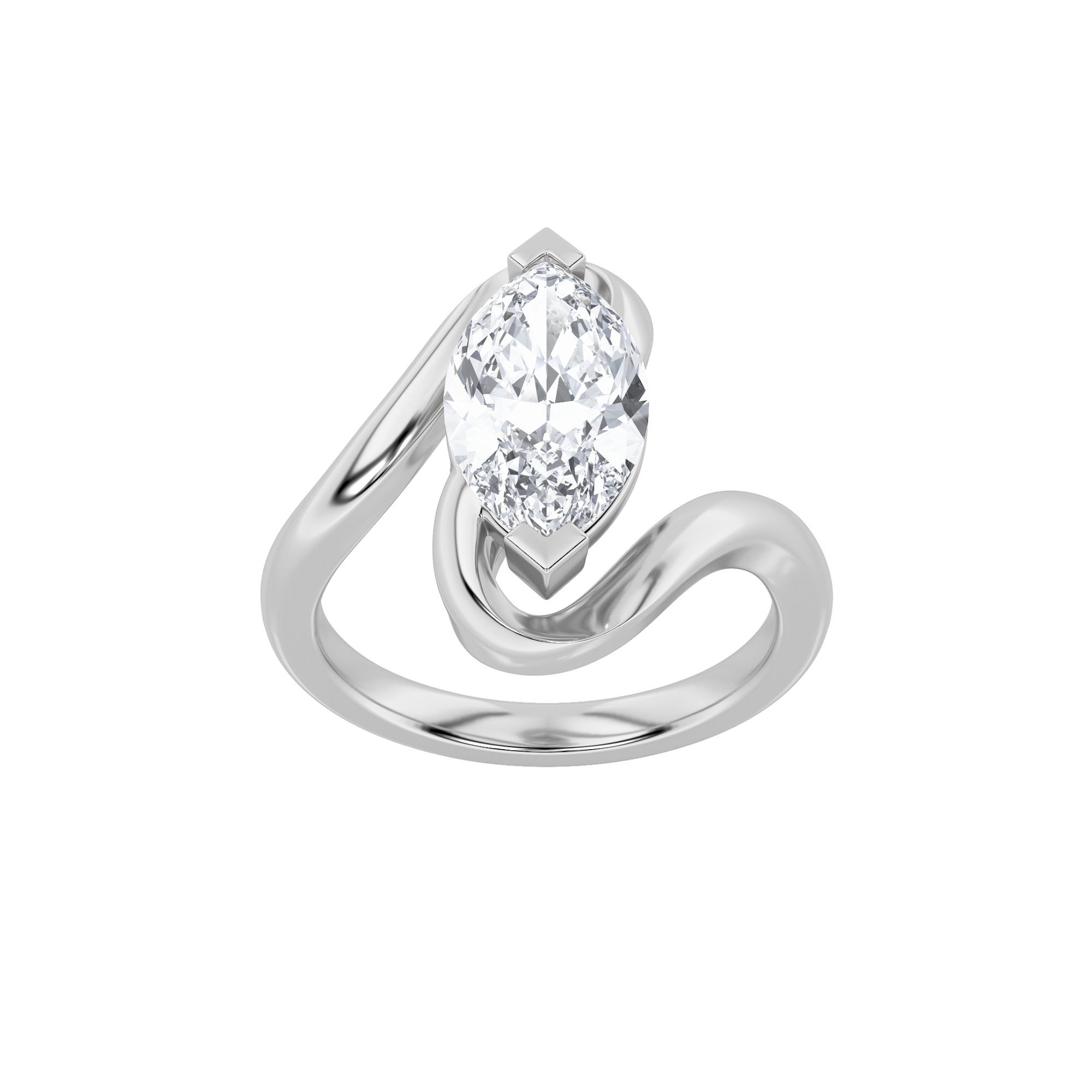 2.00 CT Marquise Diamond Ring in 14K White Gold