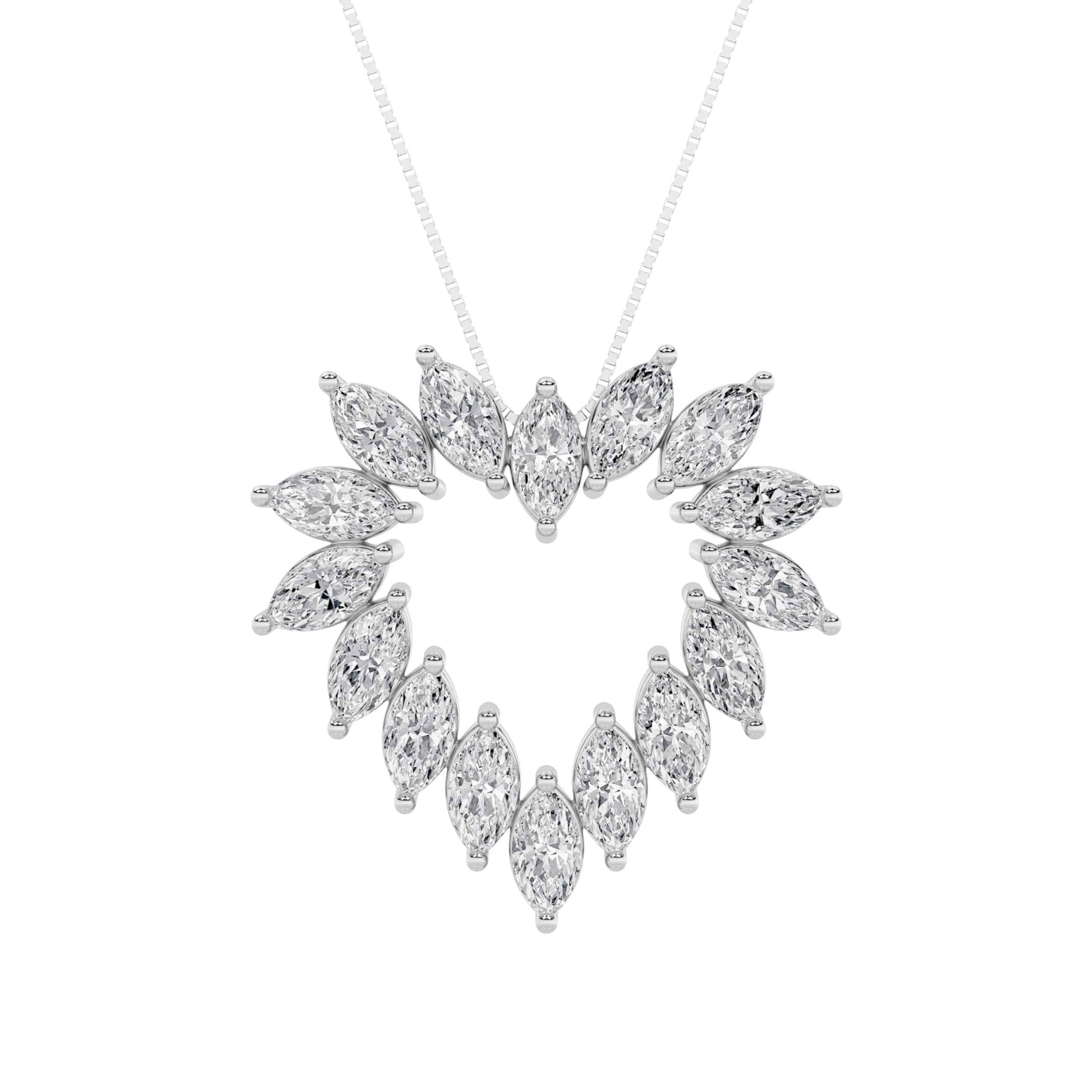 3.00 CT Marquise Diamond Necklace in 14K White Gold
