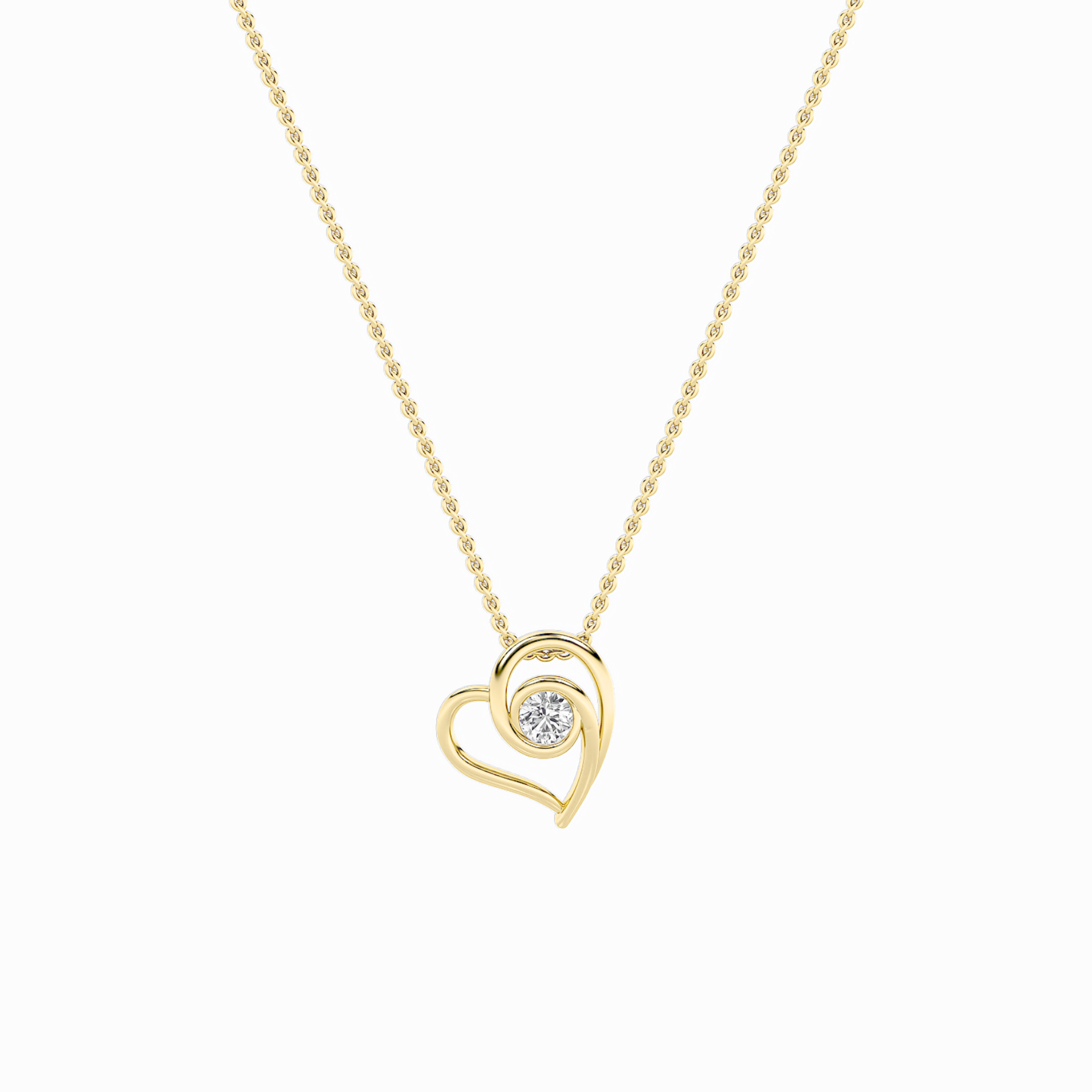 1.00 CT Round Diamond Necklace in 14K Yellow Gold