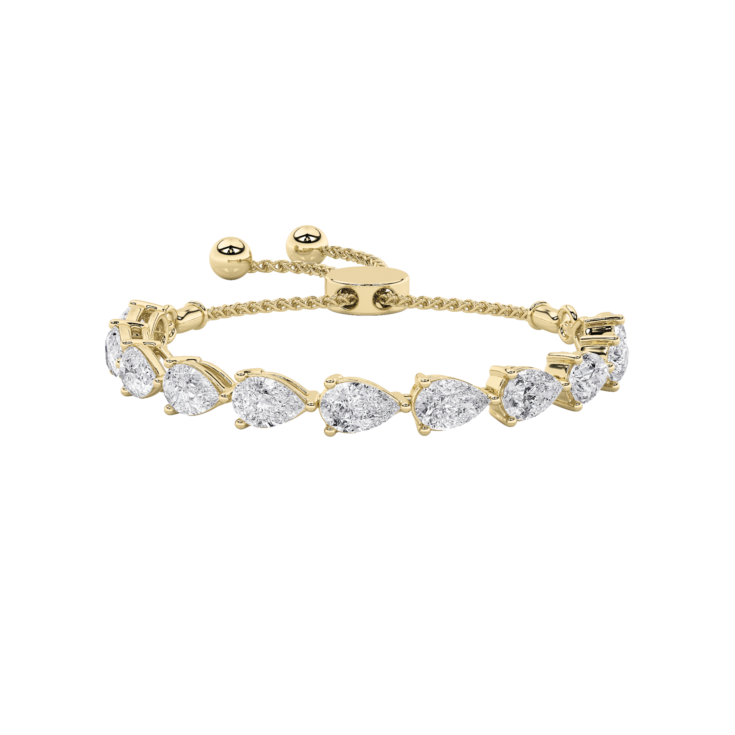 3.50 CT Pear Diamond Bracelet in 14K Yellow Gold