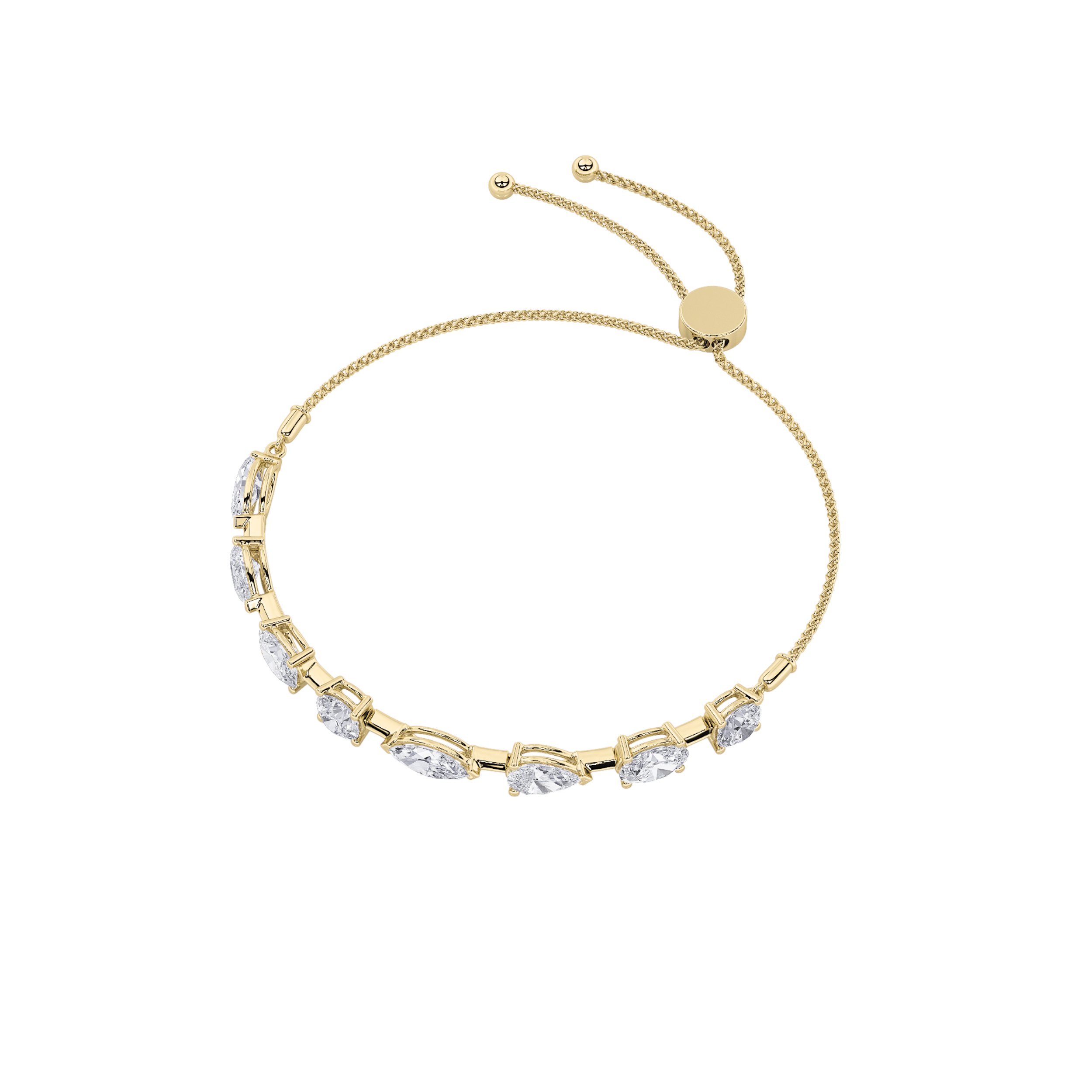 Bolo Round, Pear, Marquise and Oval Bracelet view 3
