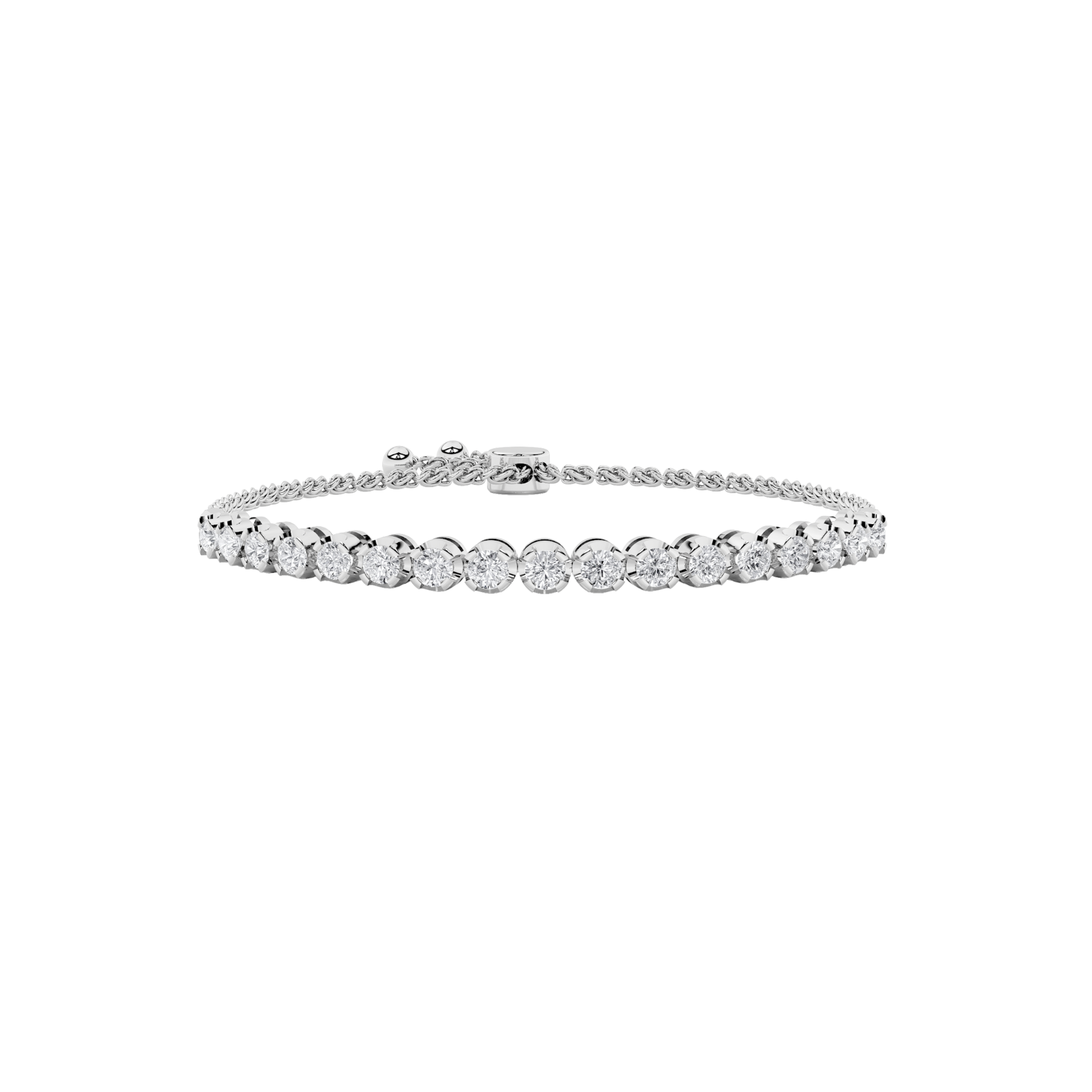 1.00 CT Round Diamond Bracelet in 14K White Gold