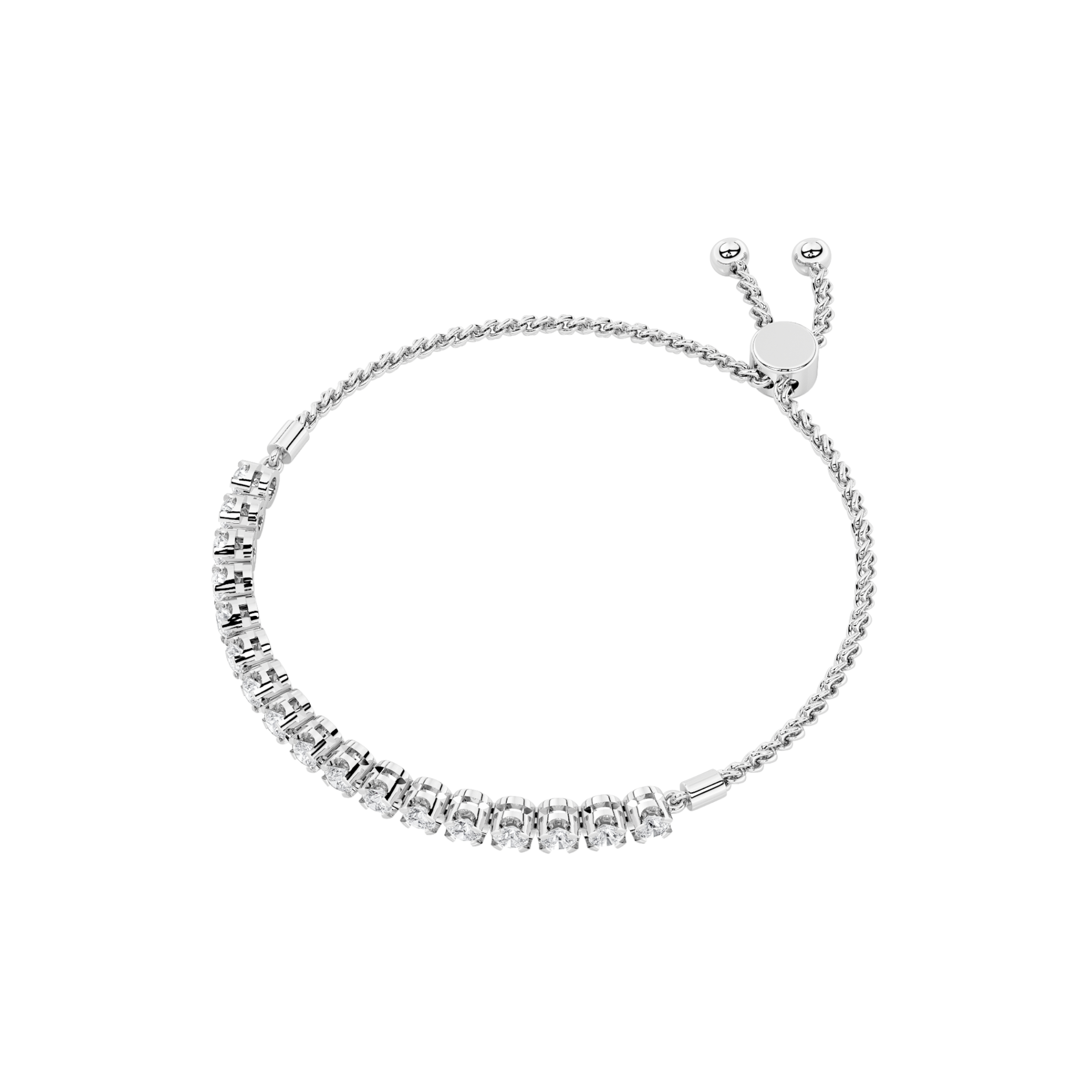 Bolo Bracelet  with Round Shaped Lab Grown Diamond (F/VS) in 14K Gold view 4