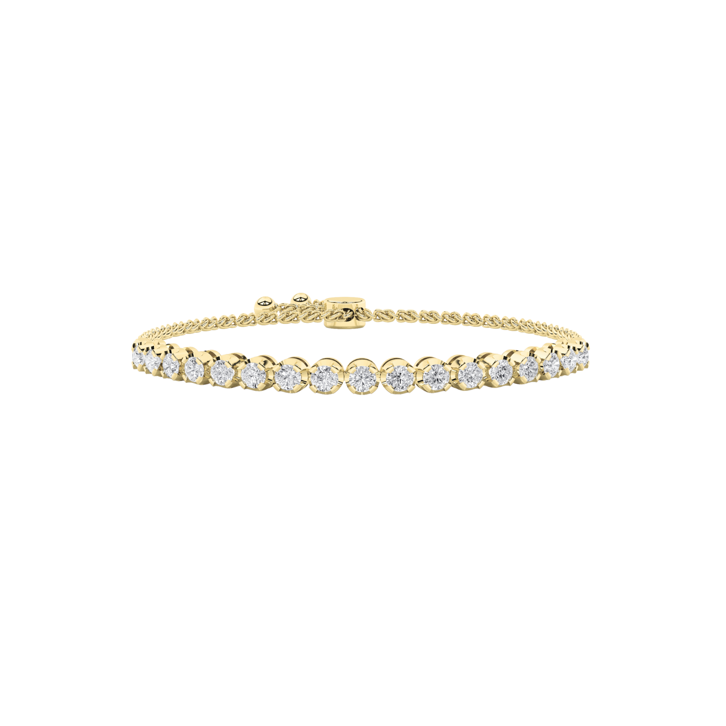 2.00 CT Round Diamond Bracelet in 14K Yellow Gold