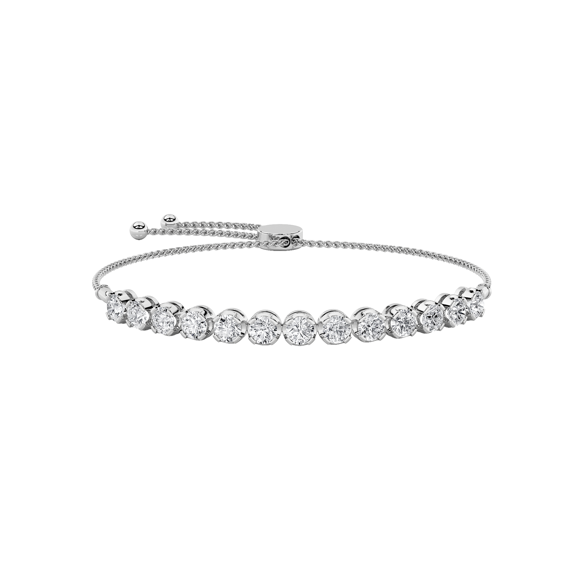 2.50 CT Round Diamond Bracelet in 14K White Gold