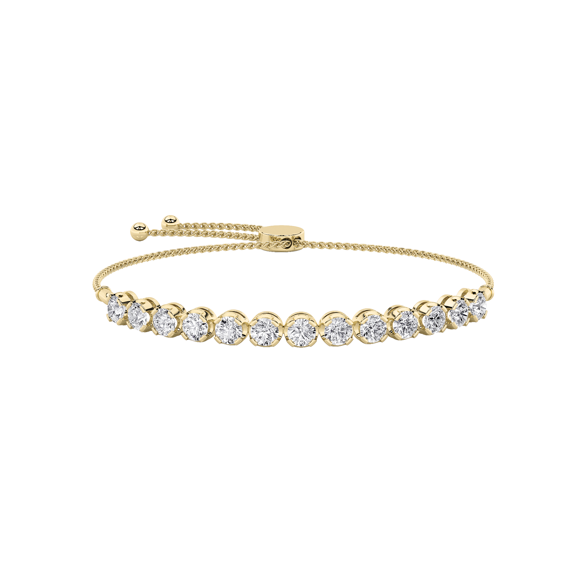 2.50 CT Round Diamond Bracelet in 14K Yellow Gold