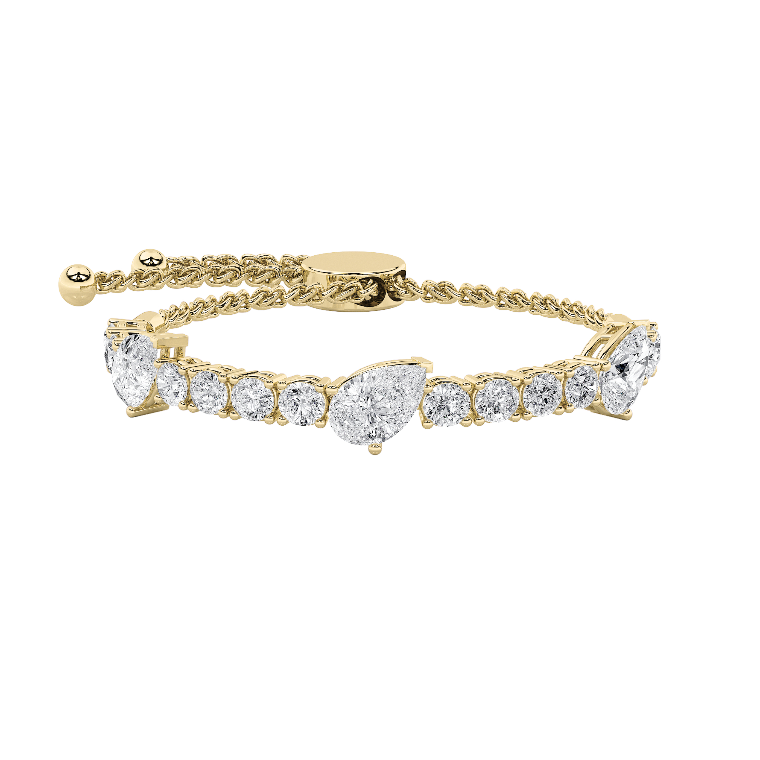 4.50 CT Pear Diamond Bracelet in 14K Yellow Gold