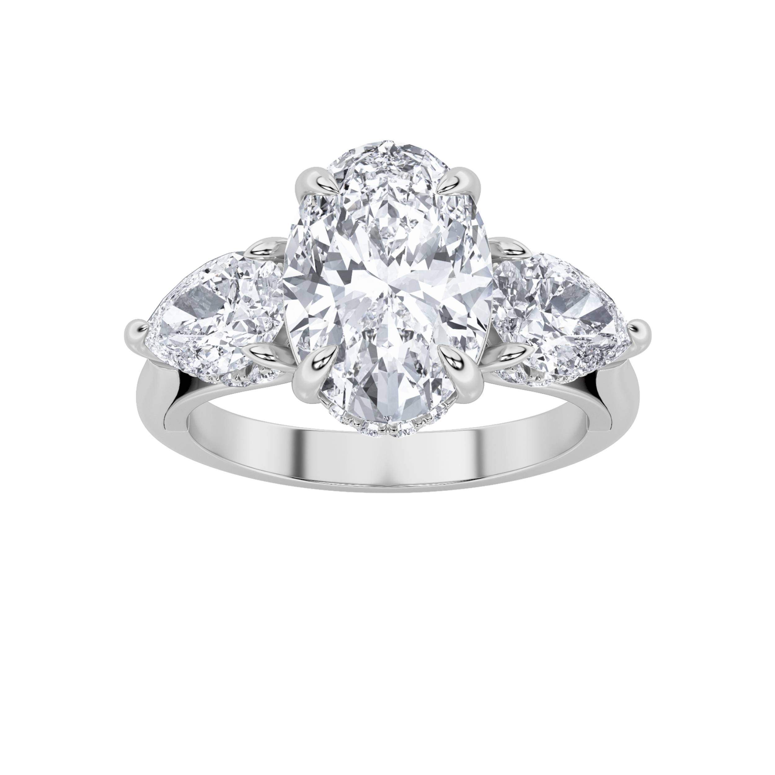 4.00 CT Oval Diamond Ring in 14K White Gold