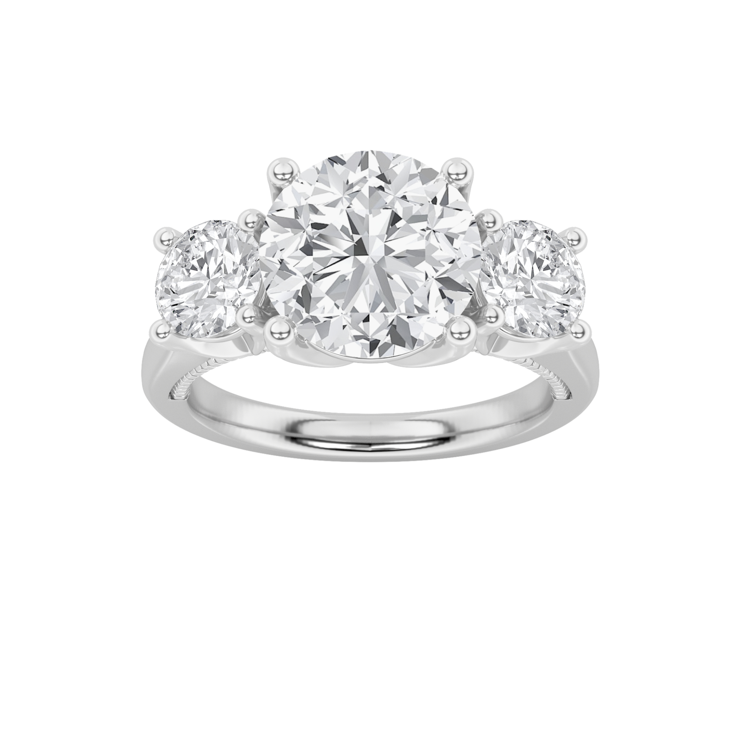4.00 CT Round Diamond Ring in 14K White Gold