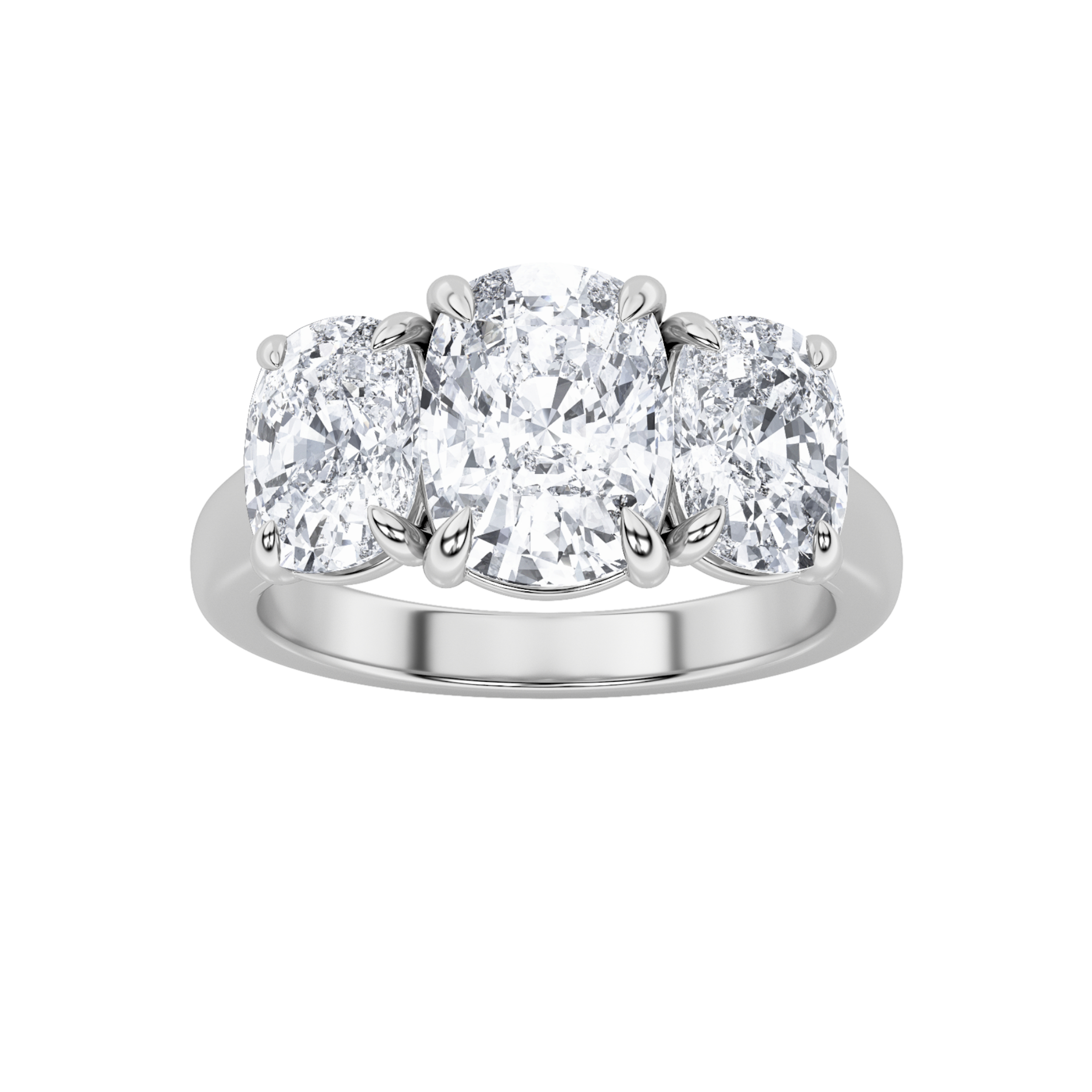 4.00 CT Cushion Diamond Ring in 14K White Gold