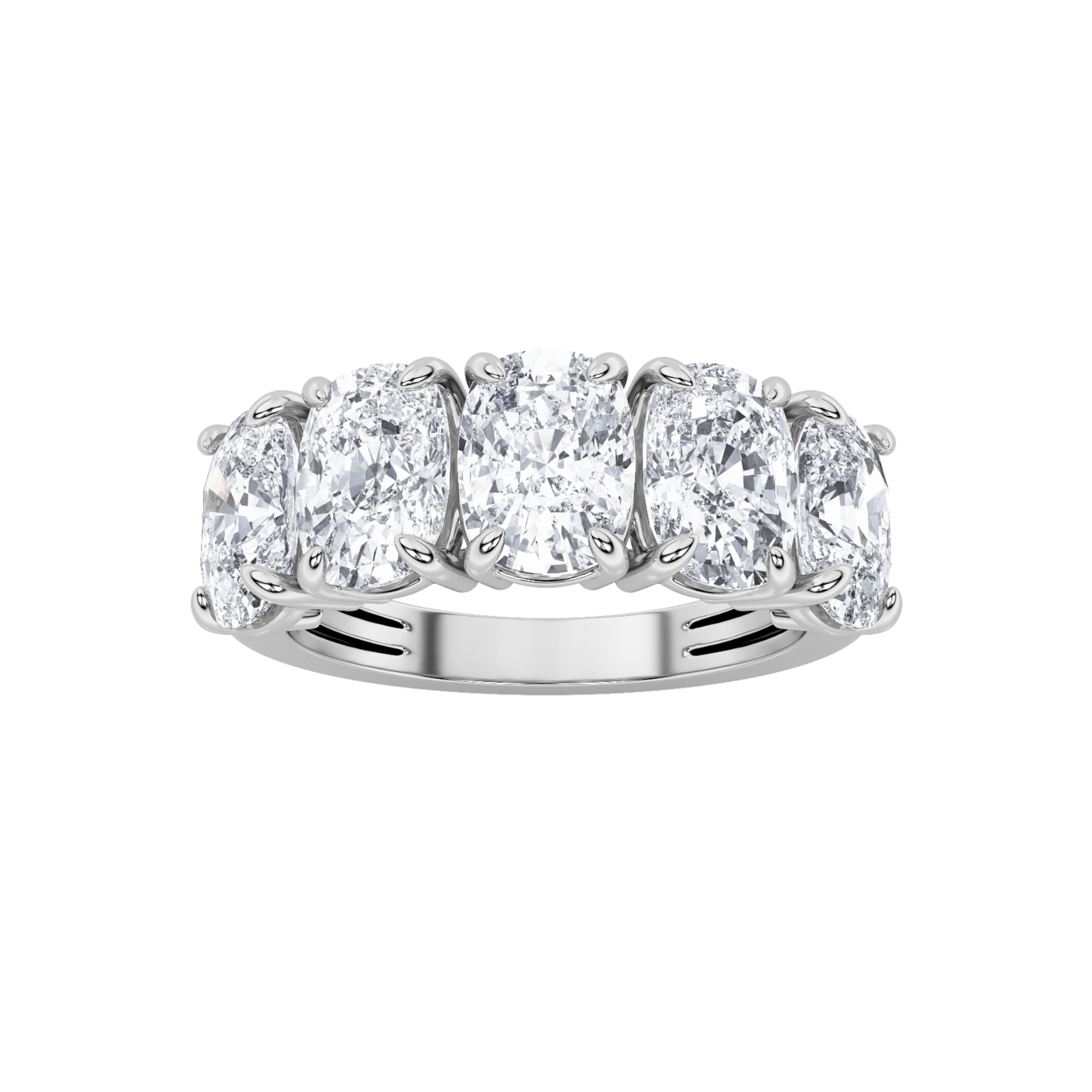 5.00 CT Cushion Diamond Ring in 14K White Gold