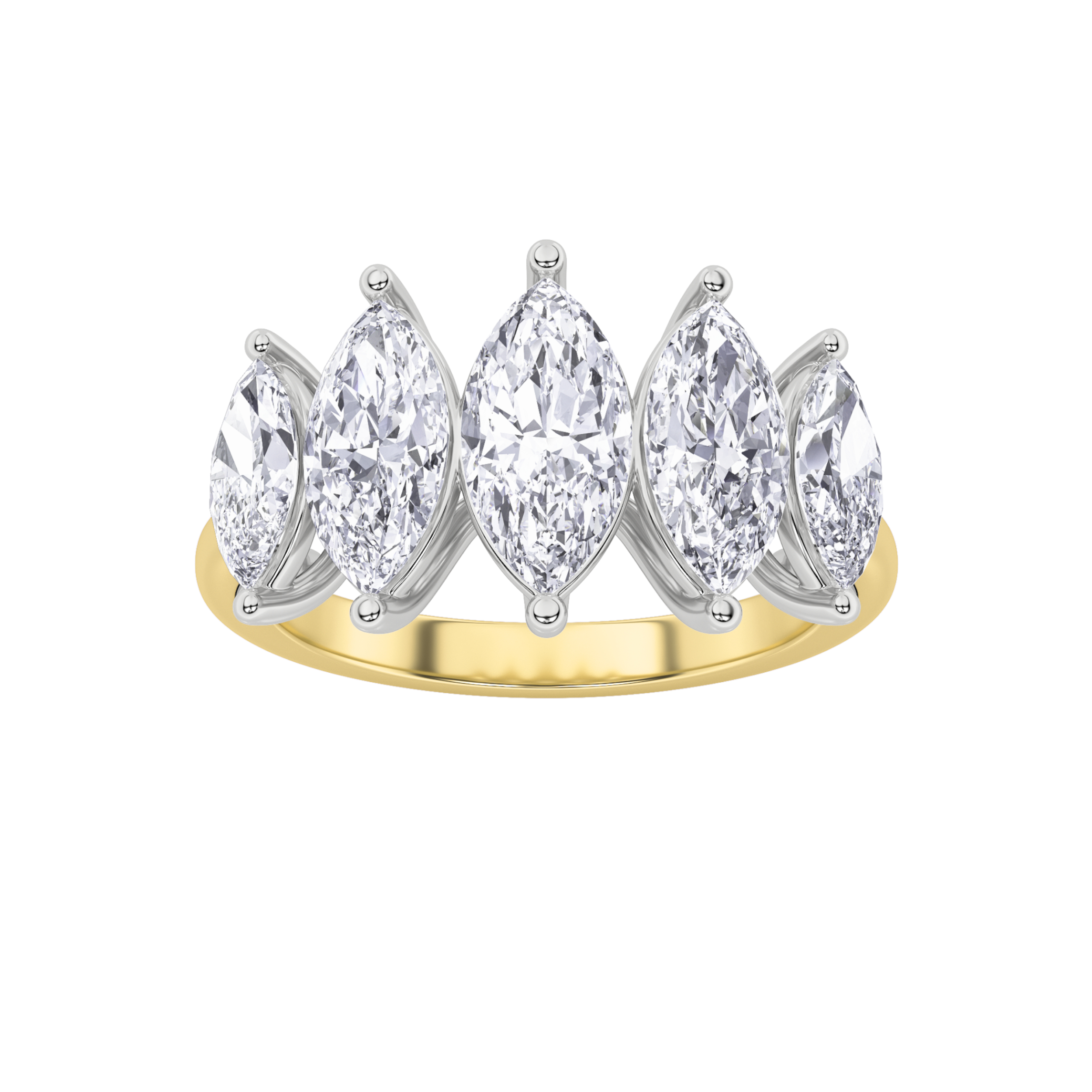 2.50 CT Marquise Diamond Ring in 14K Yellow Gold|14K White Gold