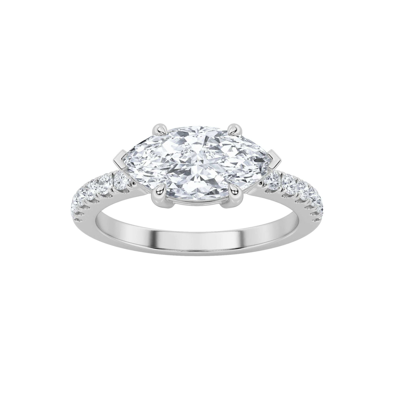 0.00 CT Diamond Ring in 14K White Gold / 14K Yellow Gold