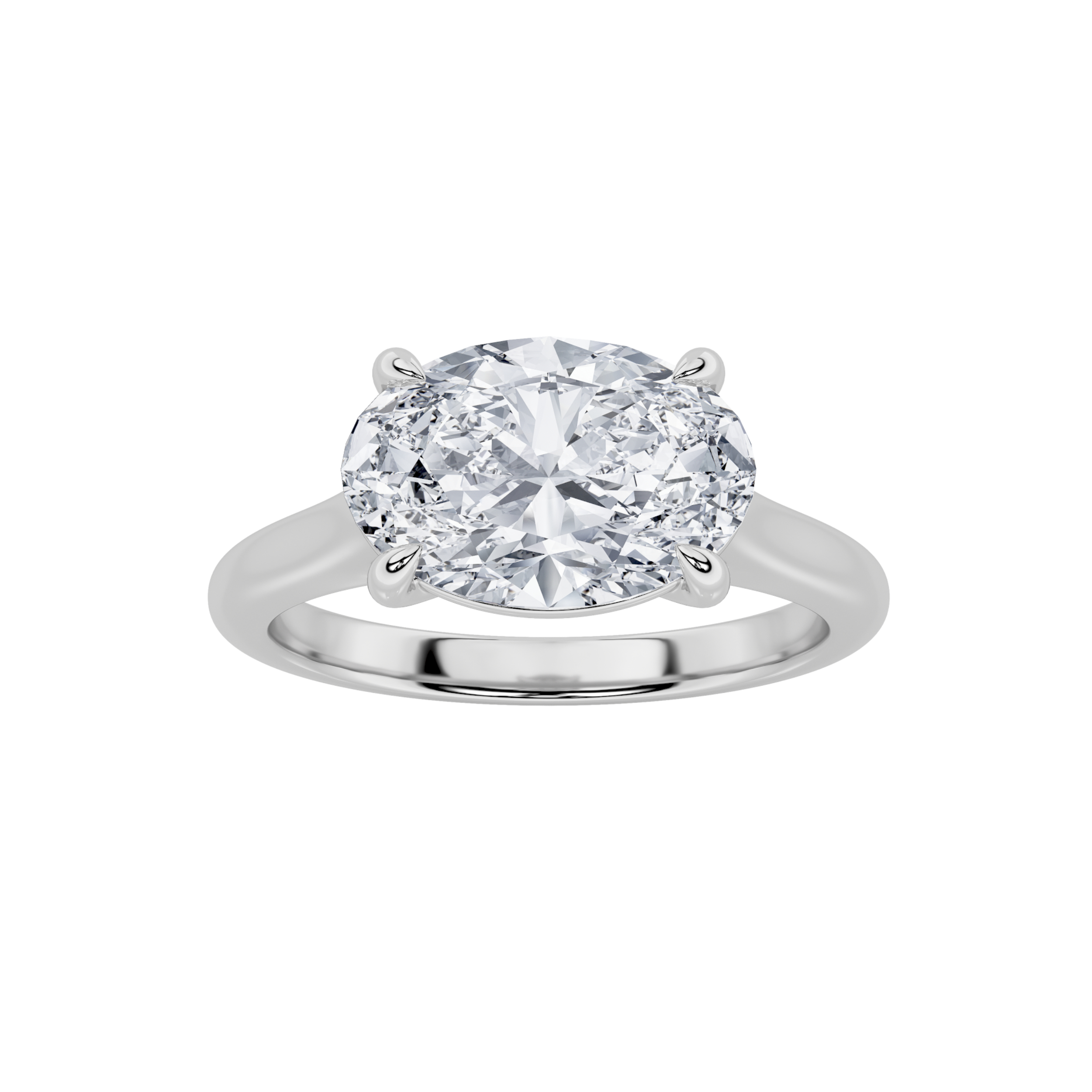 2.00 CT Oval Diamond Ring in 14K White Gold
