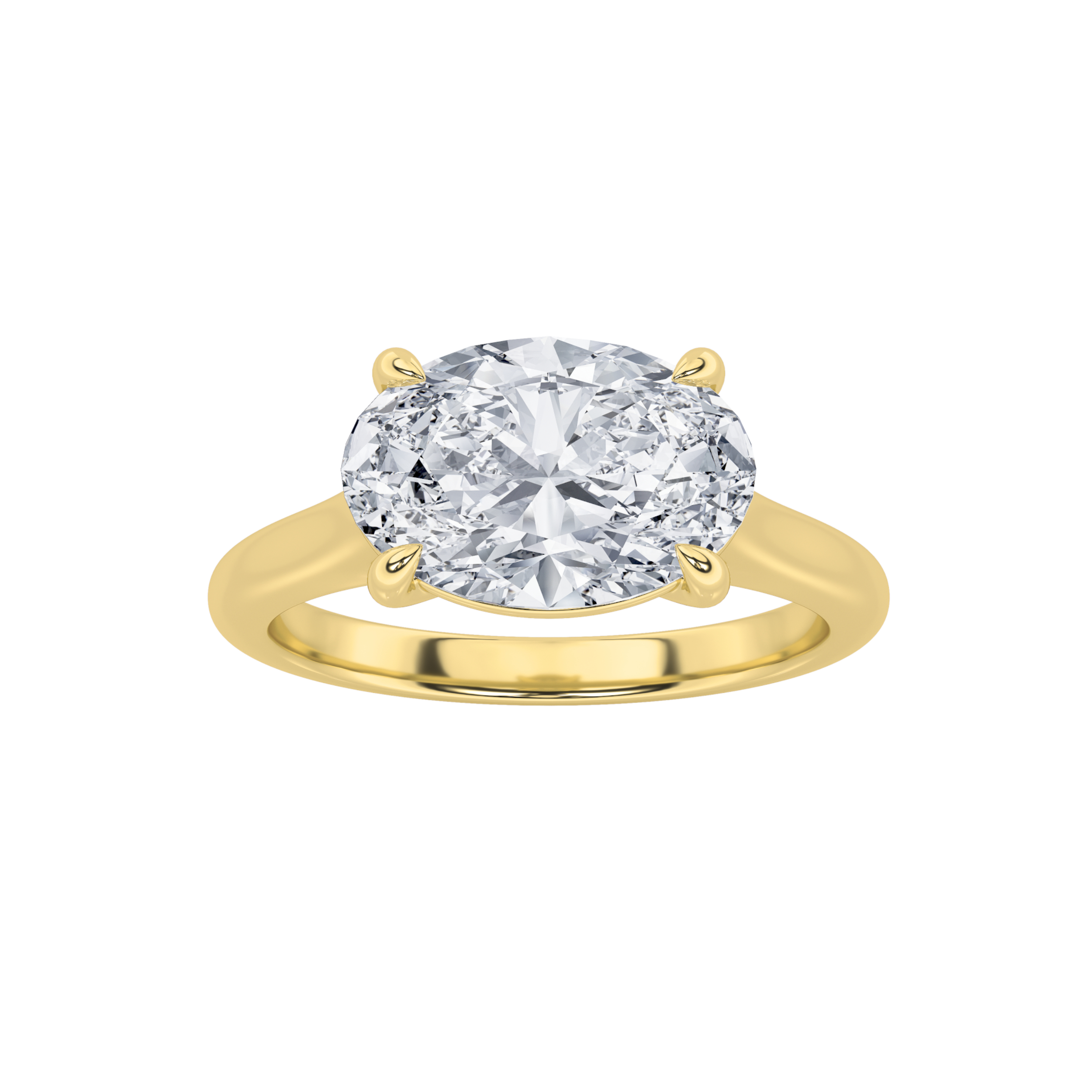 2.00 CT Oval Diamond Ring in 14K Yellow Gold