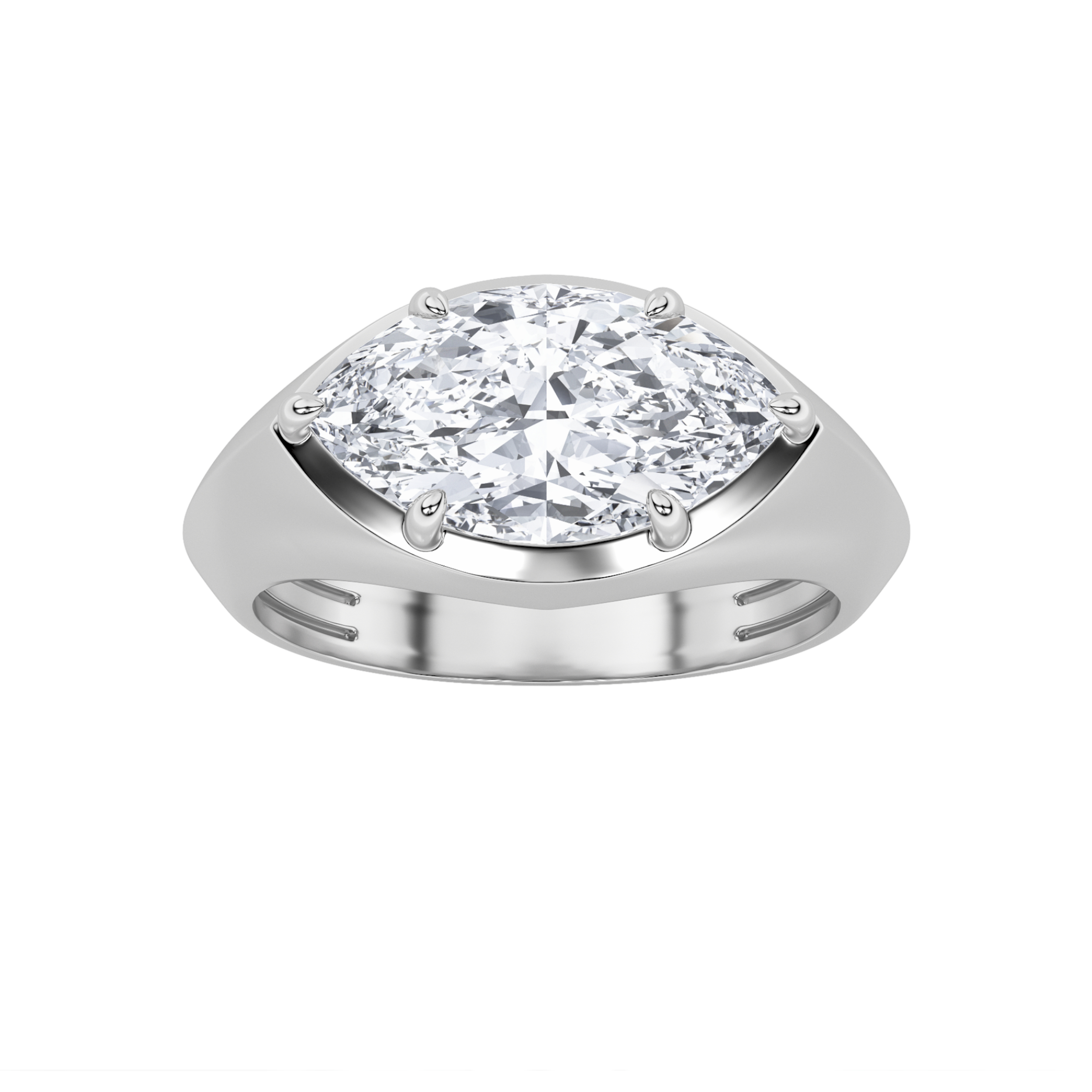 2.00 CT Marquise Diamond Ring in 14K White Gold
