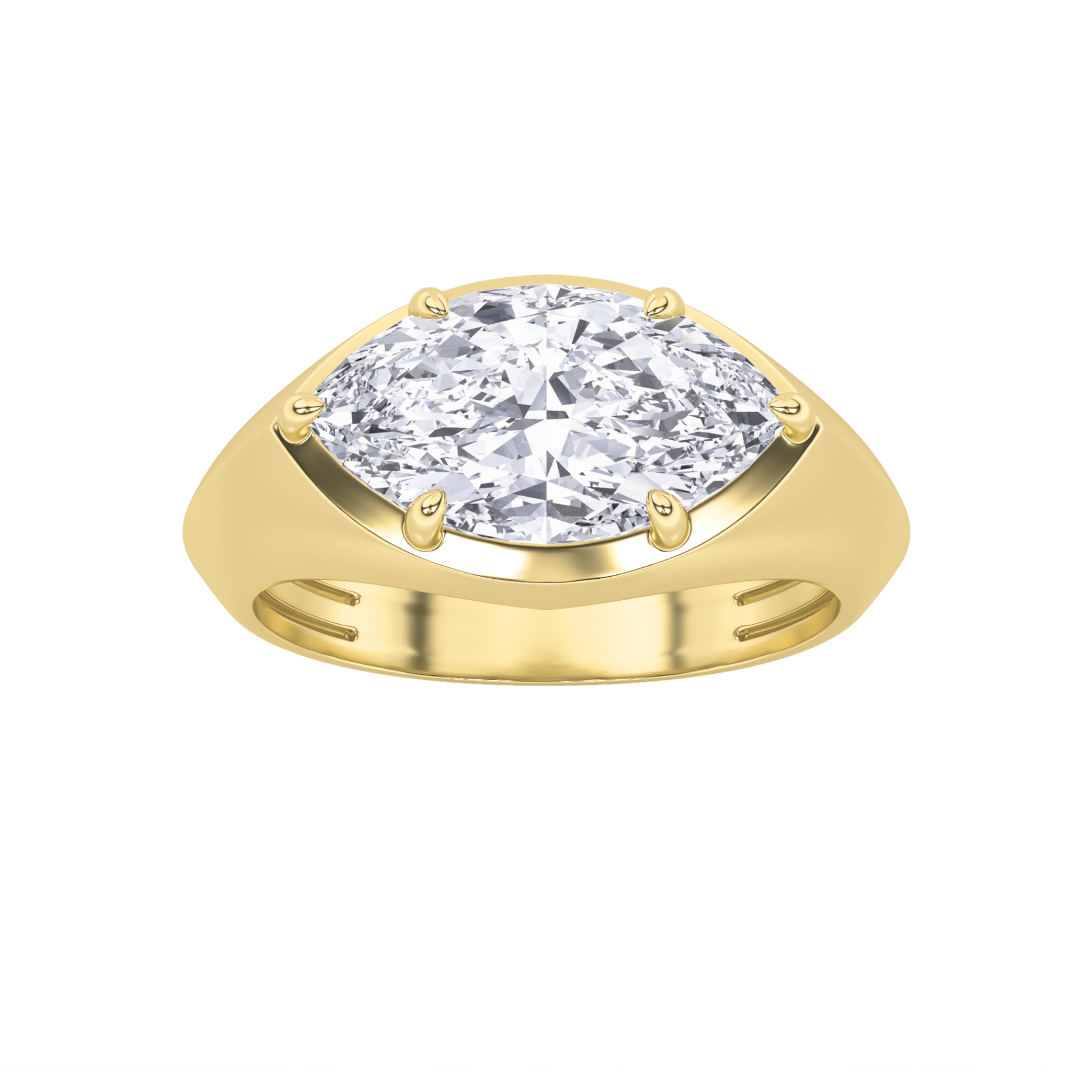 2.00 CT Marquise Diamond Ring in 14K Yellow Gold