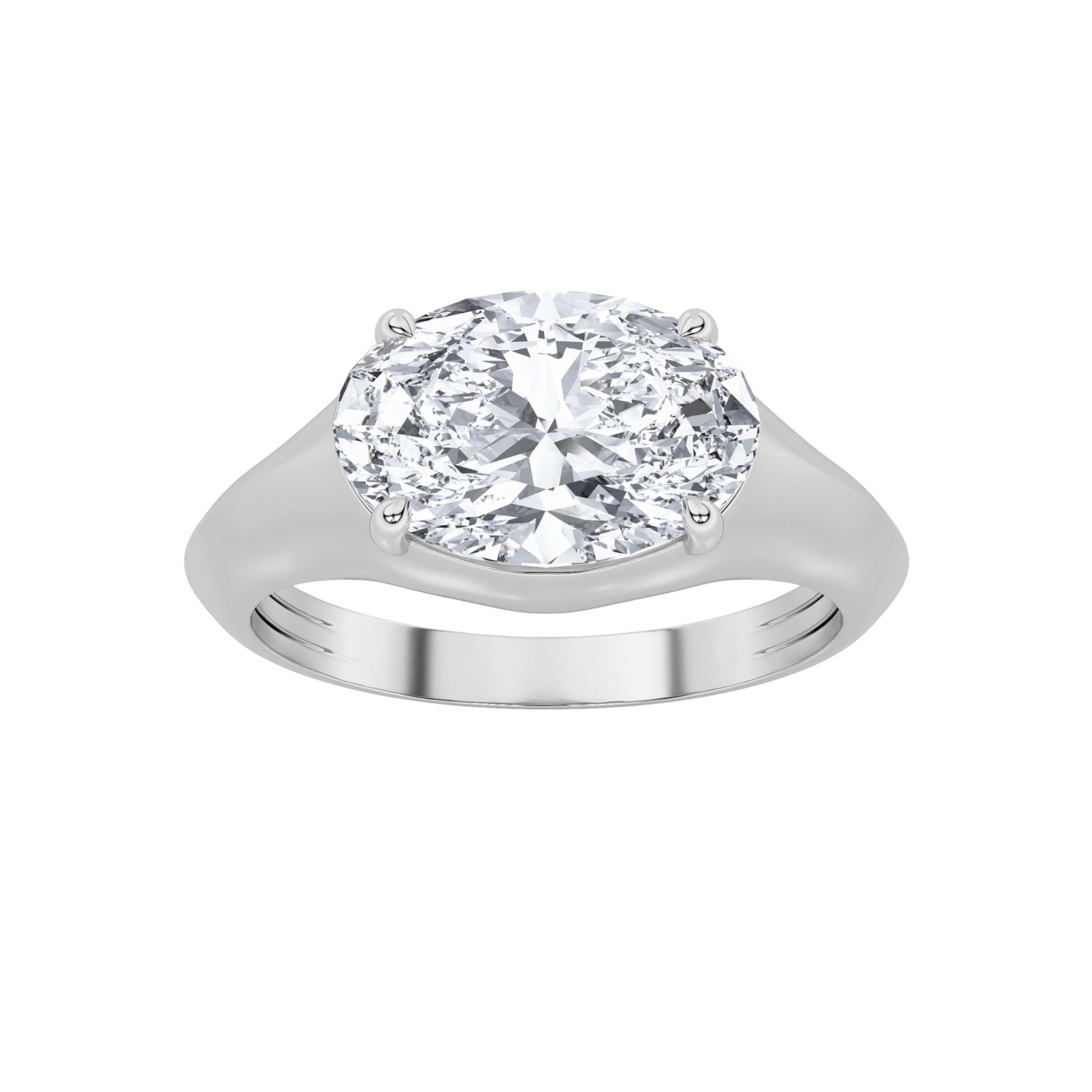 2.00 CT Oval Diamond Ring in 14K White Gold