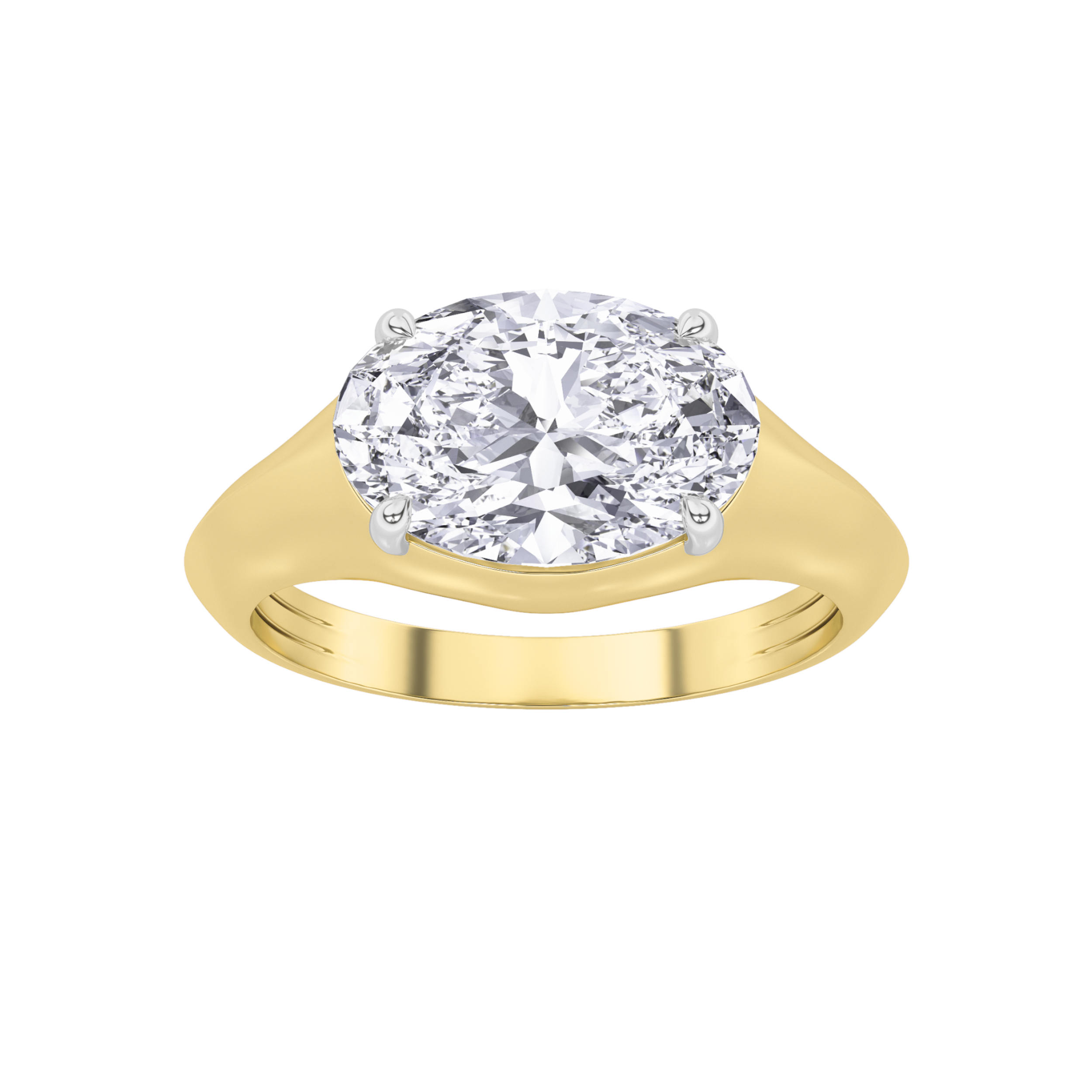 2.00 CT Oval Diamond Ring in 14K Yellow Gold