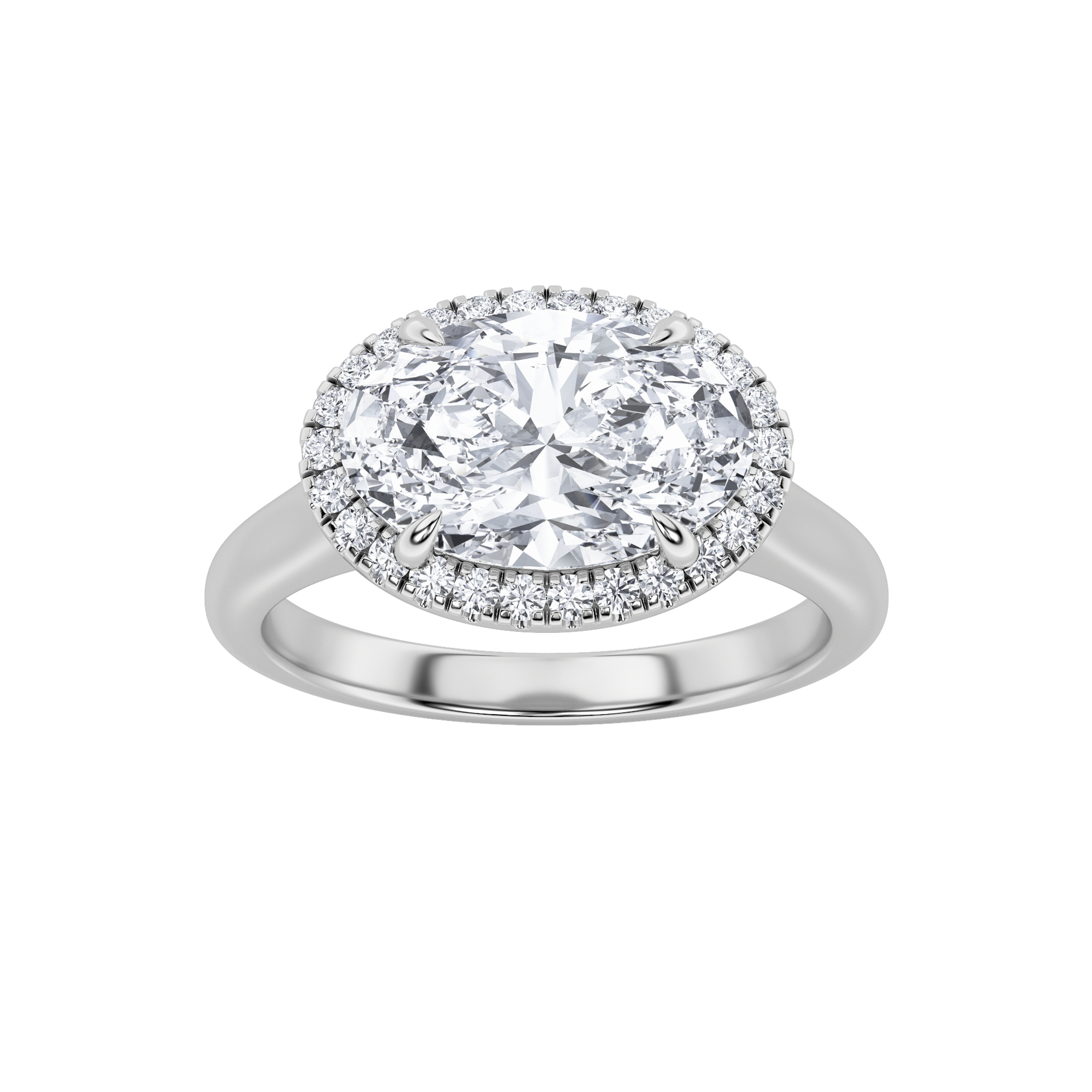 2.00 CT Oval Diamond Ring in 14K White Gold