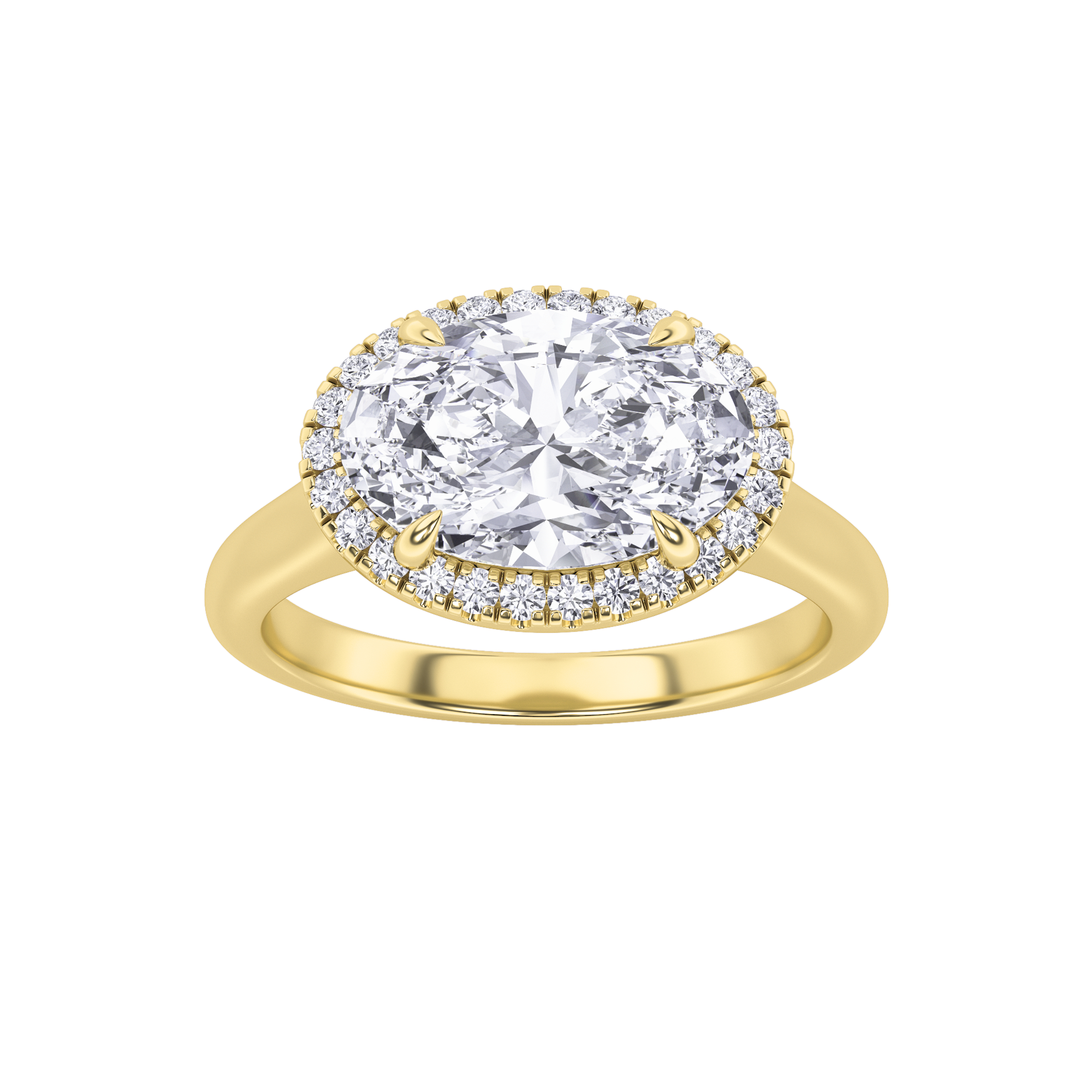 2.00 CT Oval Diamond Ring in 14K Yellow Gold
