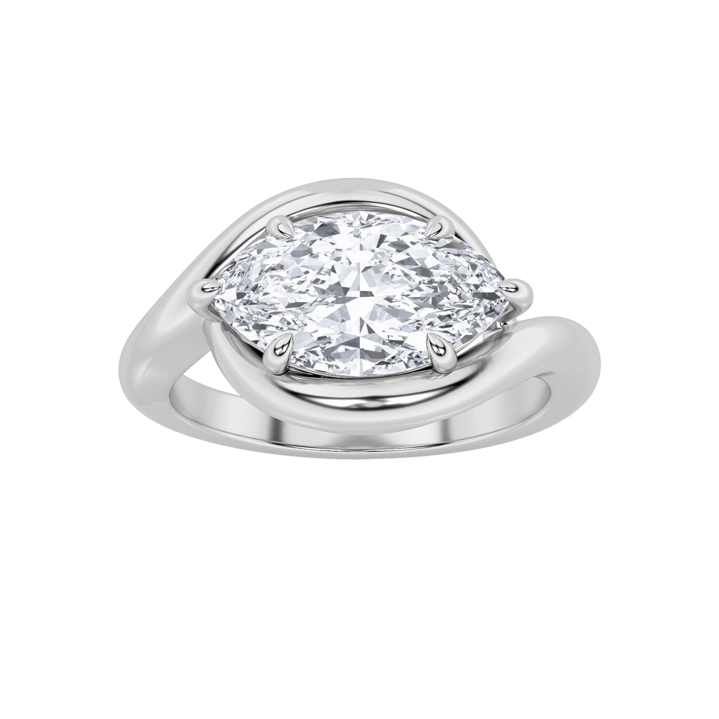2.00 CT Marquise Diamond Ring in 14K White Gold