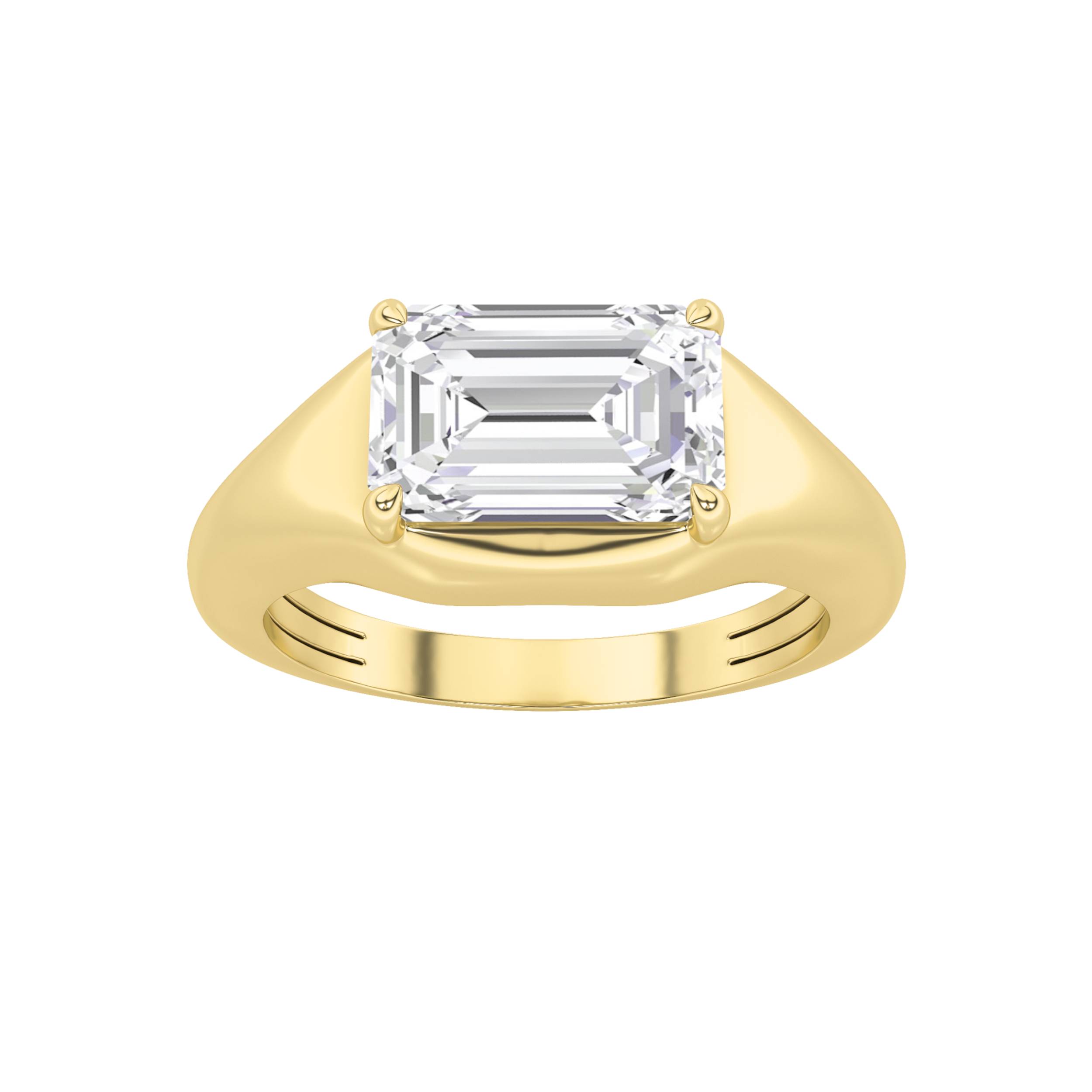 2.00 CT Emerald Diamond Ring in 14K Yellow Gold