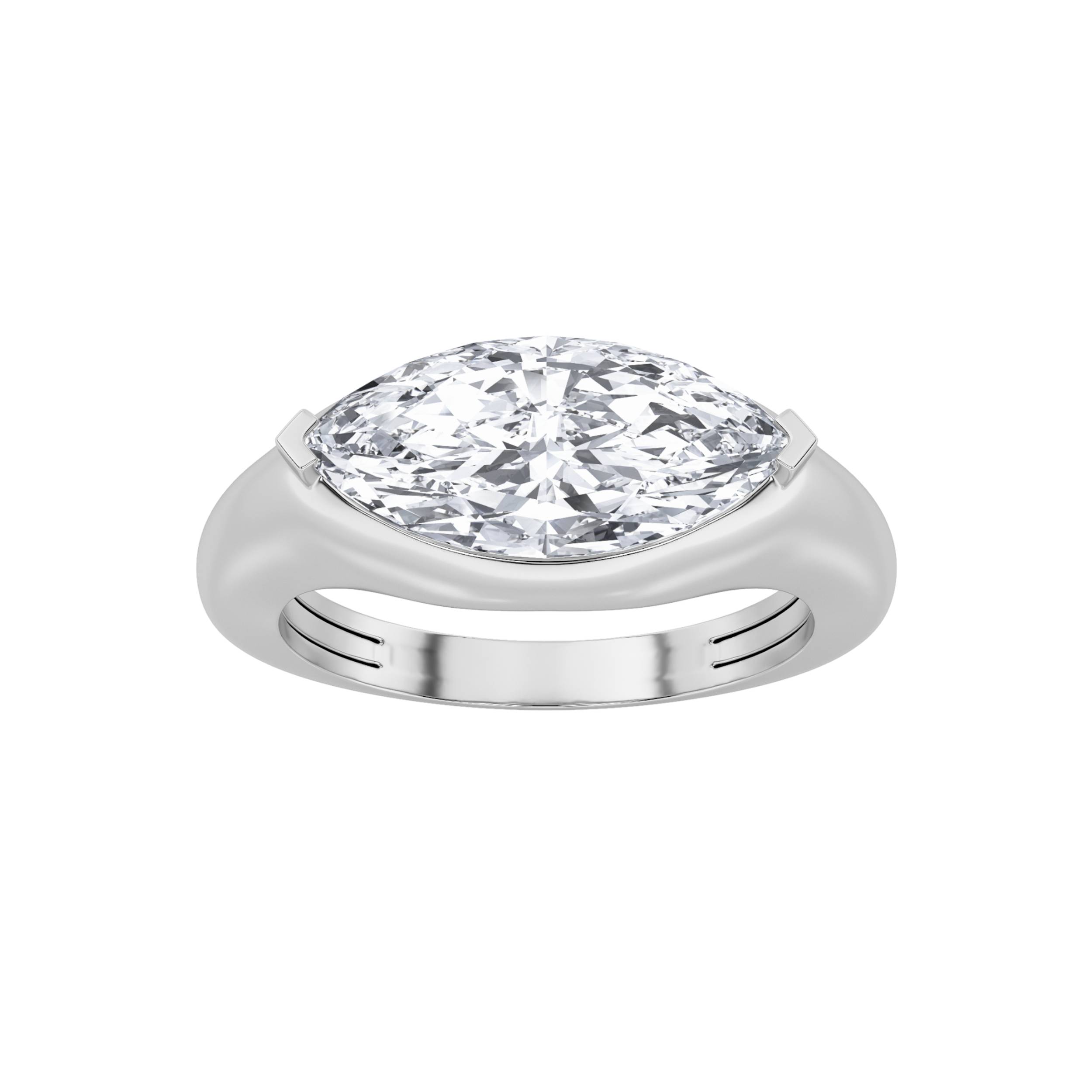 2.00 CT Marquise Diamond Ring in 14K White Gold