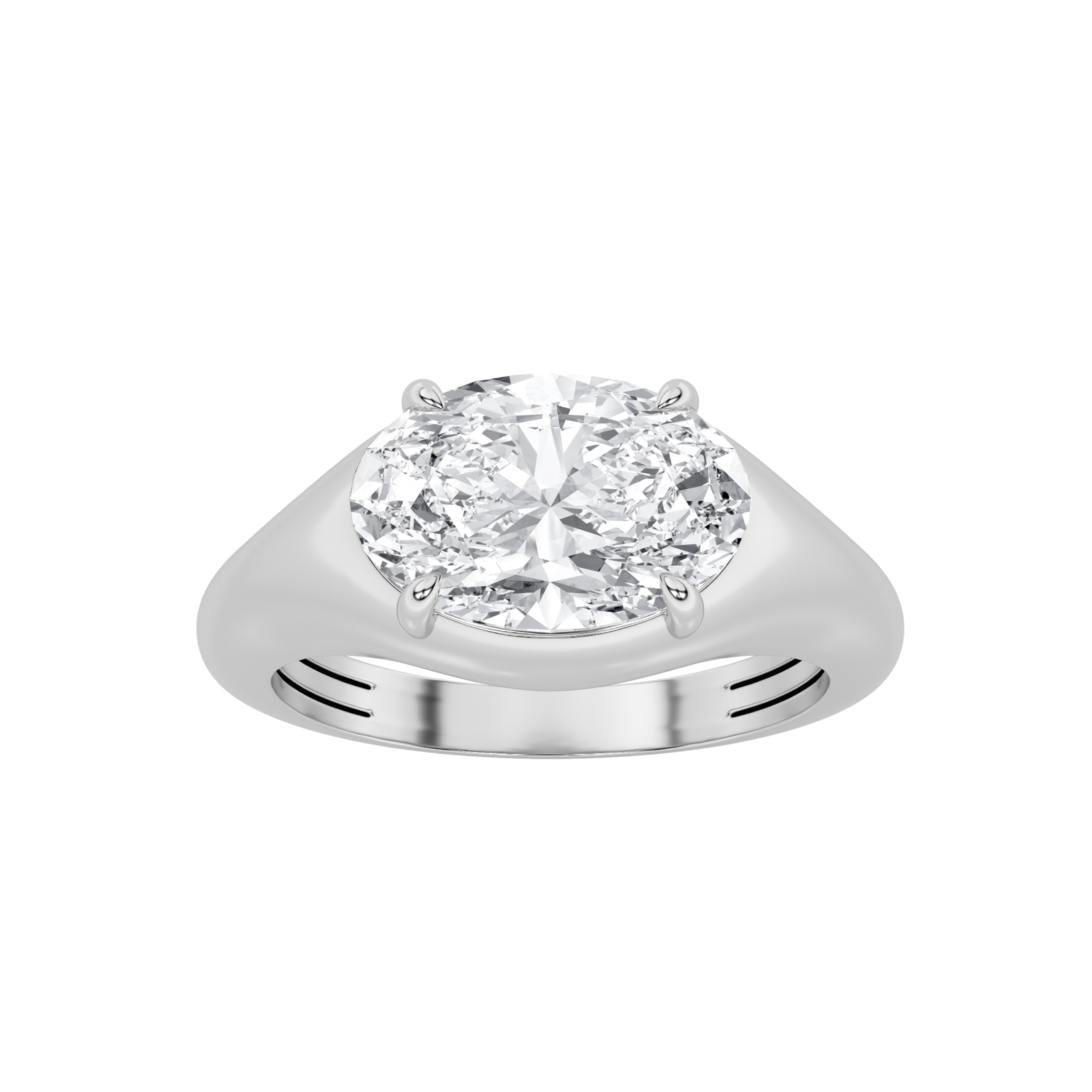 2.00 CT Oval Diamond Ring in 14K White Gold