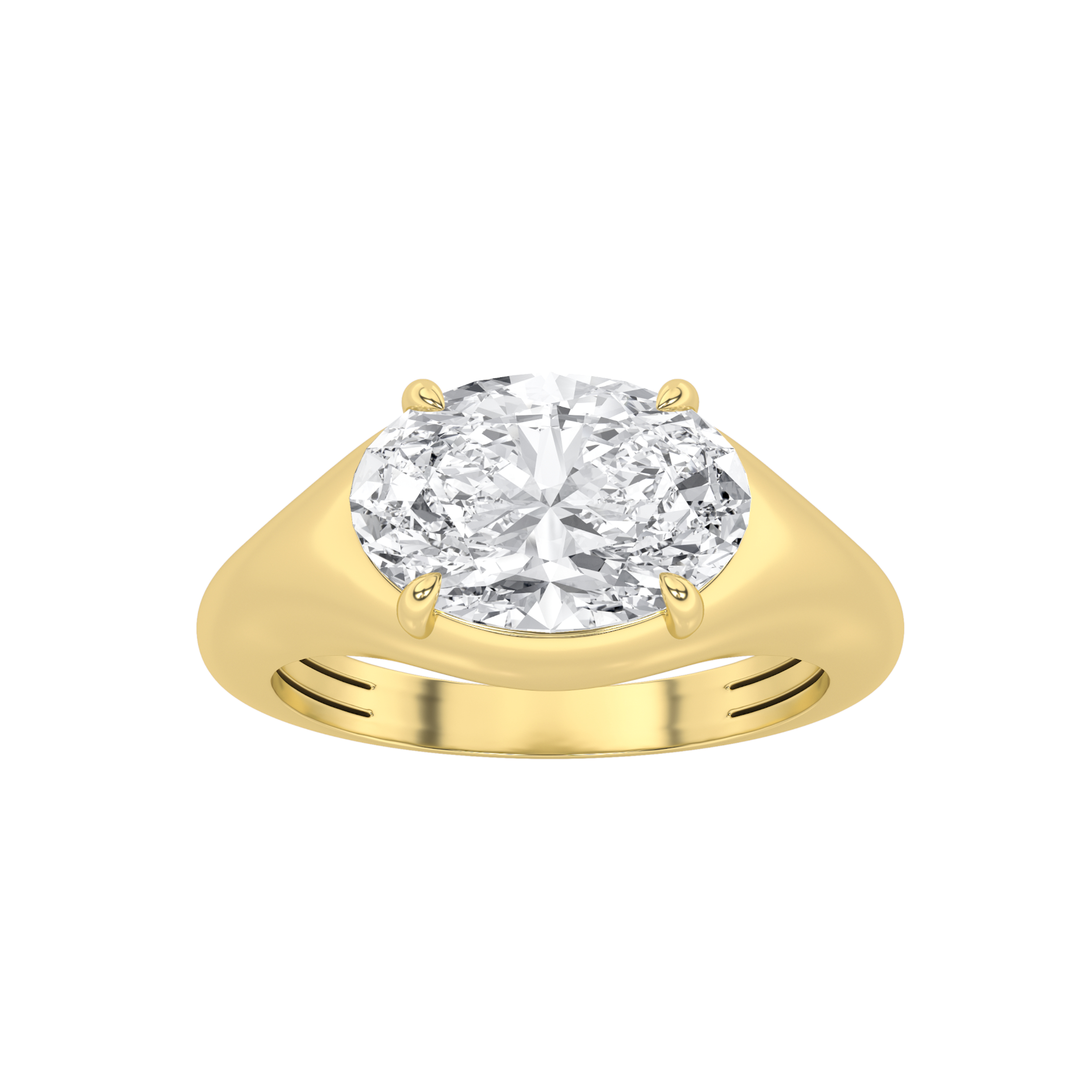 2.00 CT Oval Diamond Ring in 14K Yellow Gold