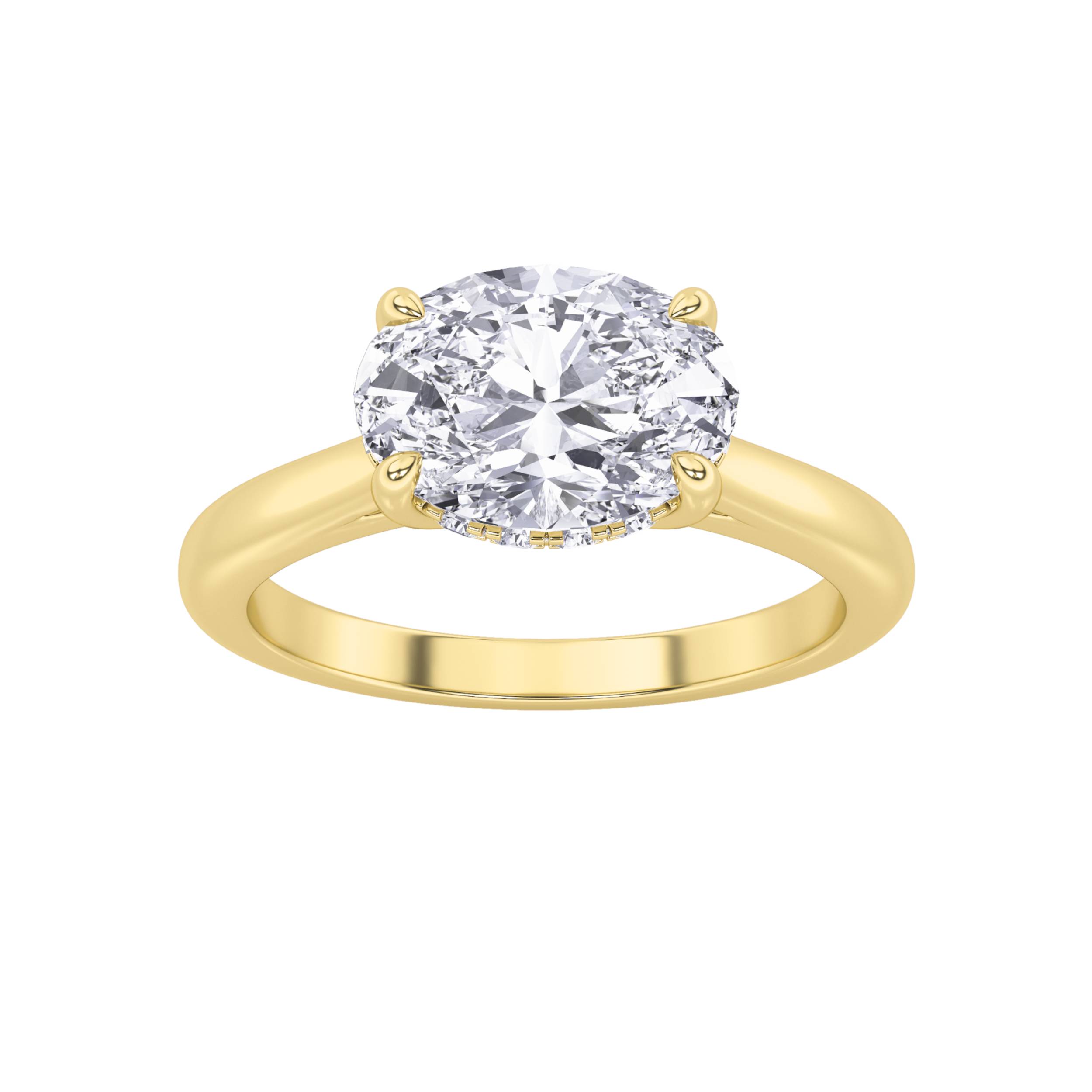 1.50 CT Oval Diamond Ring in 14K Yellow Gold