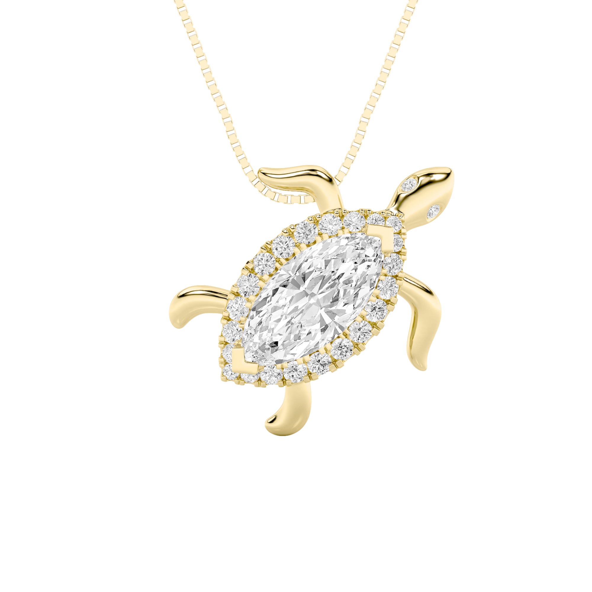2.00 CT Marquise Diamond Necklace in 10K Yellow Gold