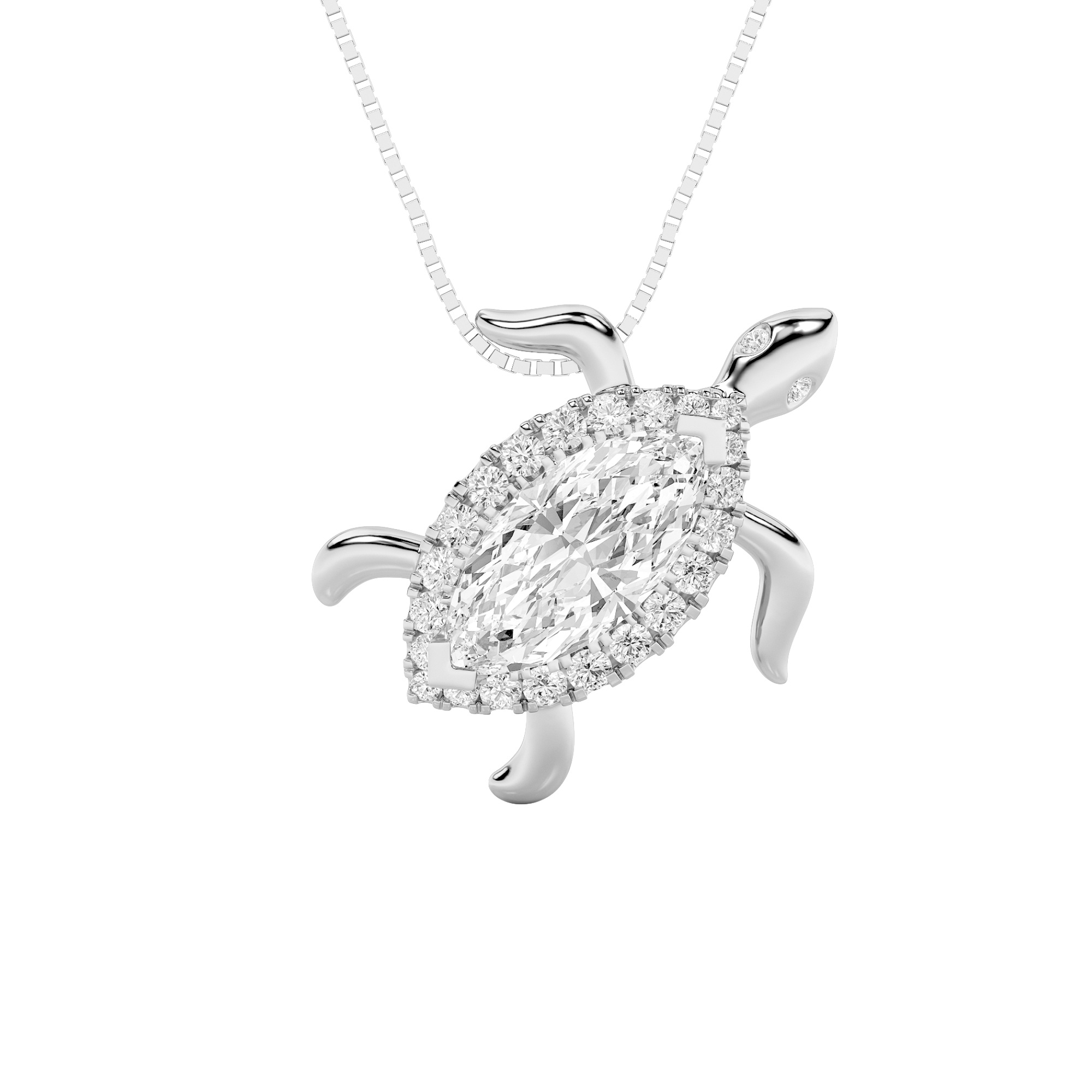 2.00 CT Marquise Diamond Necklace in 14K White Gold