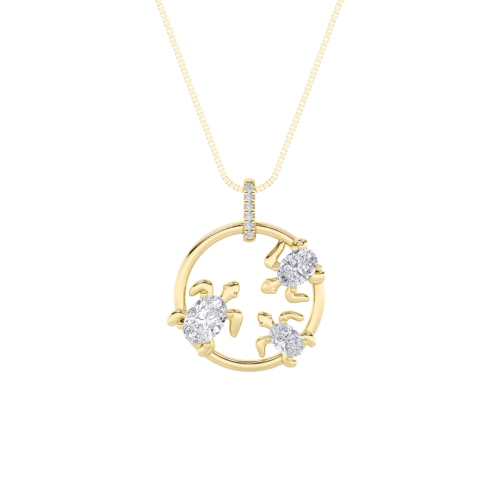 2.00 CT Oval Diamond Necklace in 14K Yellow Gold