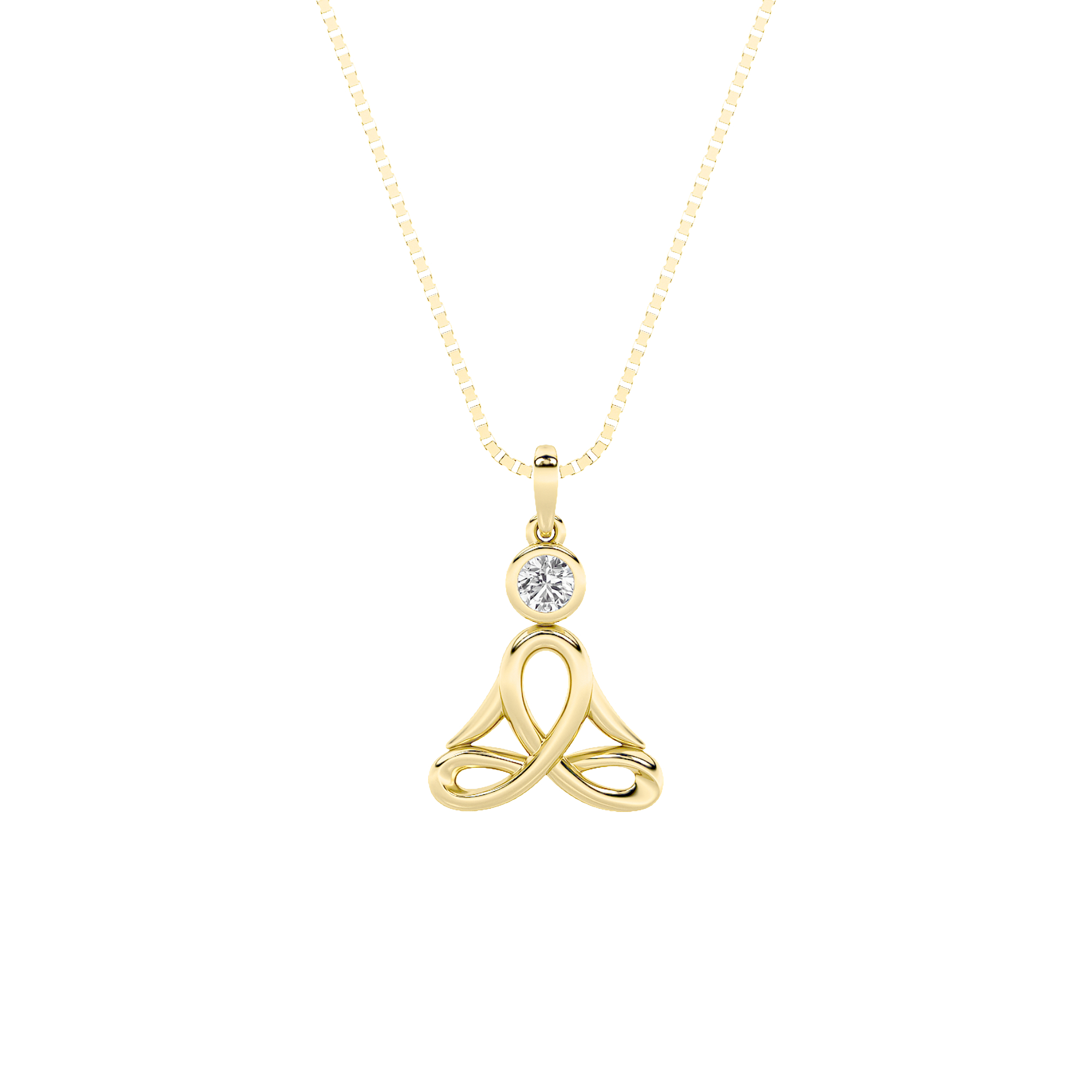 0.20 CT Diamond Necklace in Silver|18K Yellow Gold