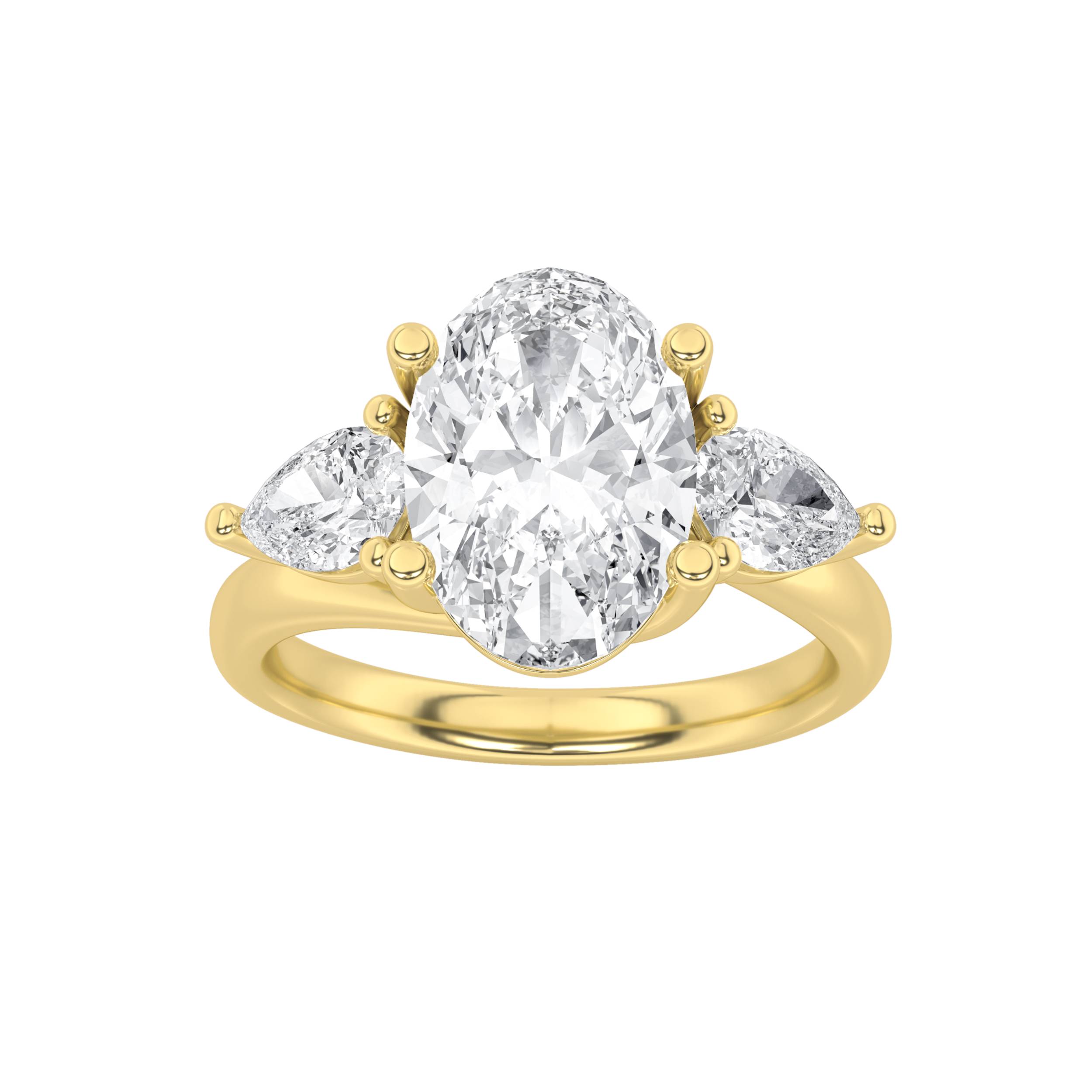 2.50 CT Oval Diamond Ring in 14K Yellow Gold