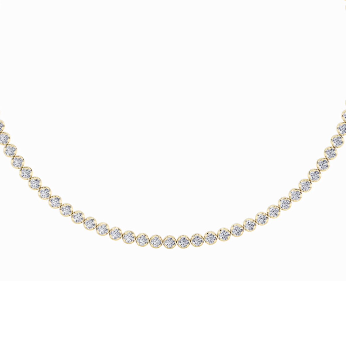 15.00 CT Round Diamond Necklace in 14K Yellow Gold