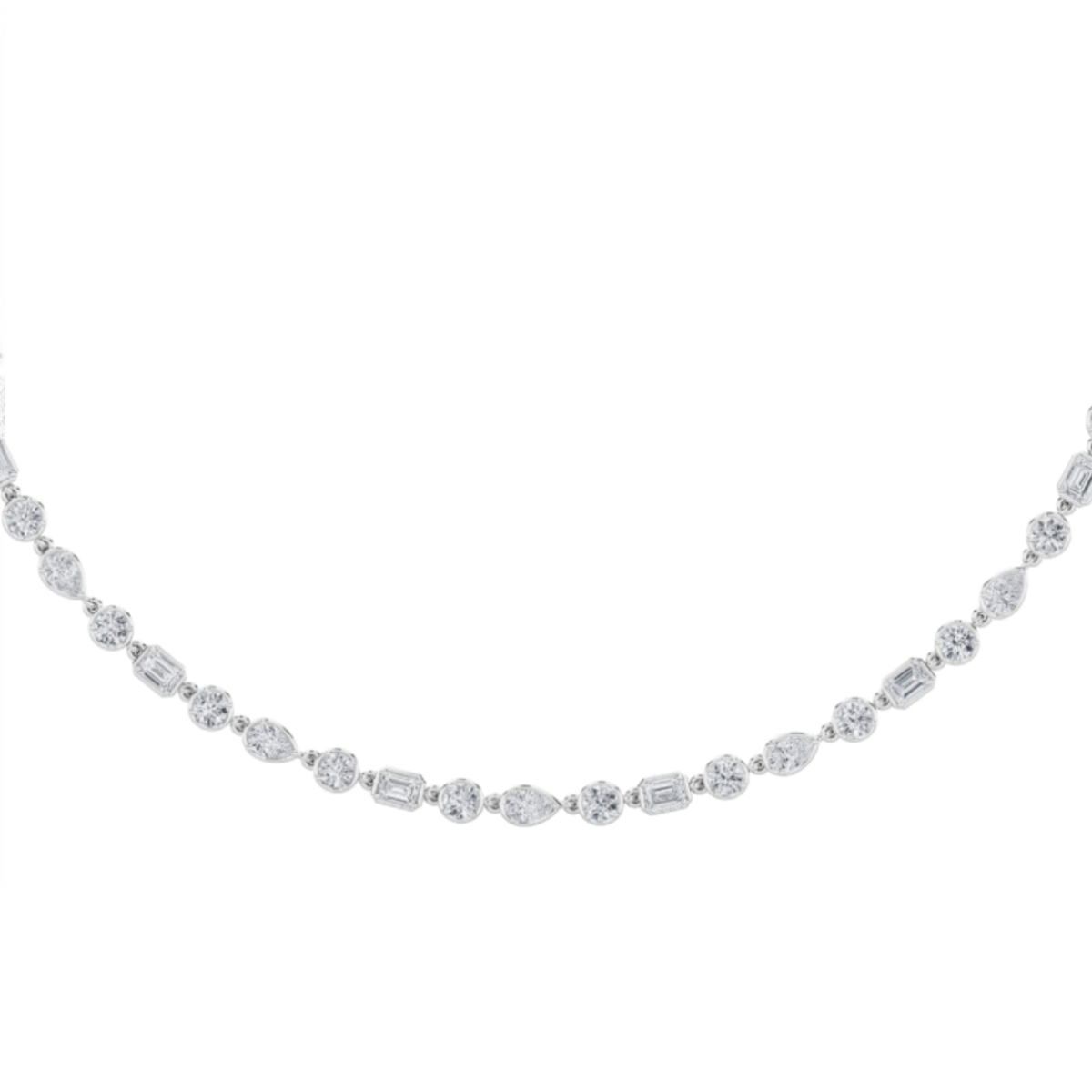 10.00 CT Pear Diamond Necklace in 14K White Gold