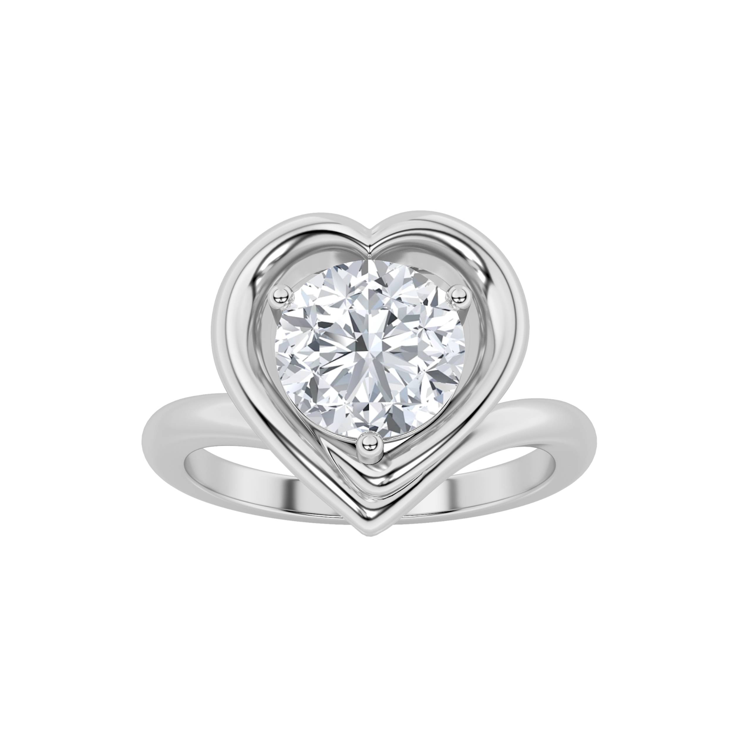 1.50 CT Round Diamond Ring in 14K White Gold