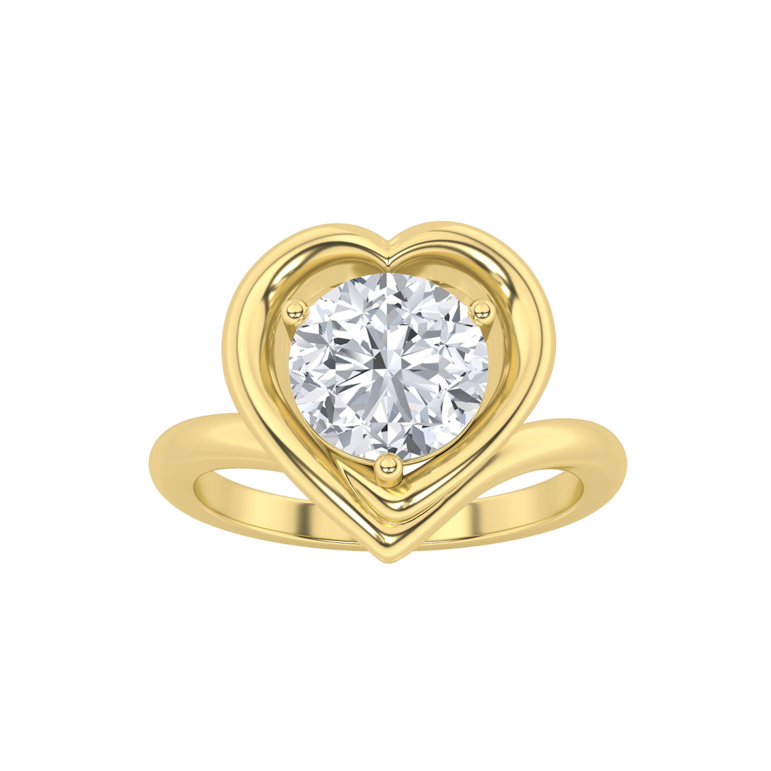 1.50 CT Round Diamond Ring in 14K Yellow Gold