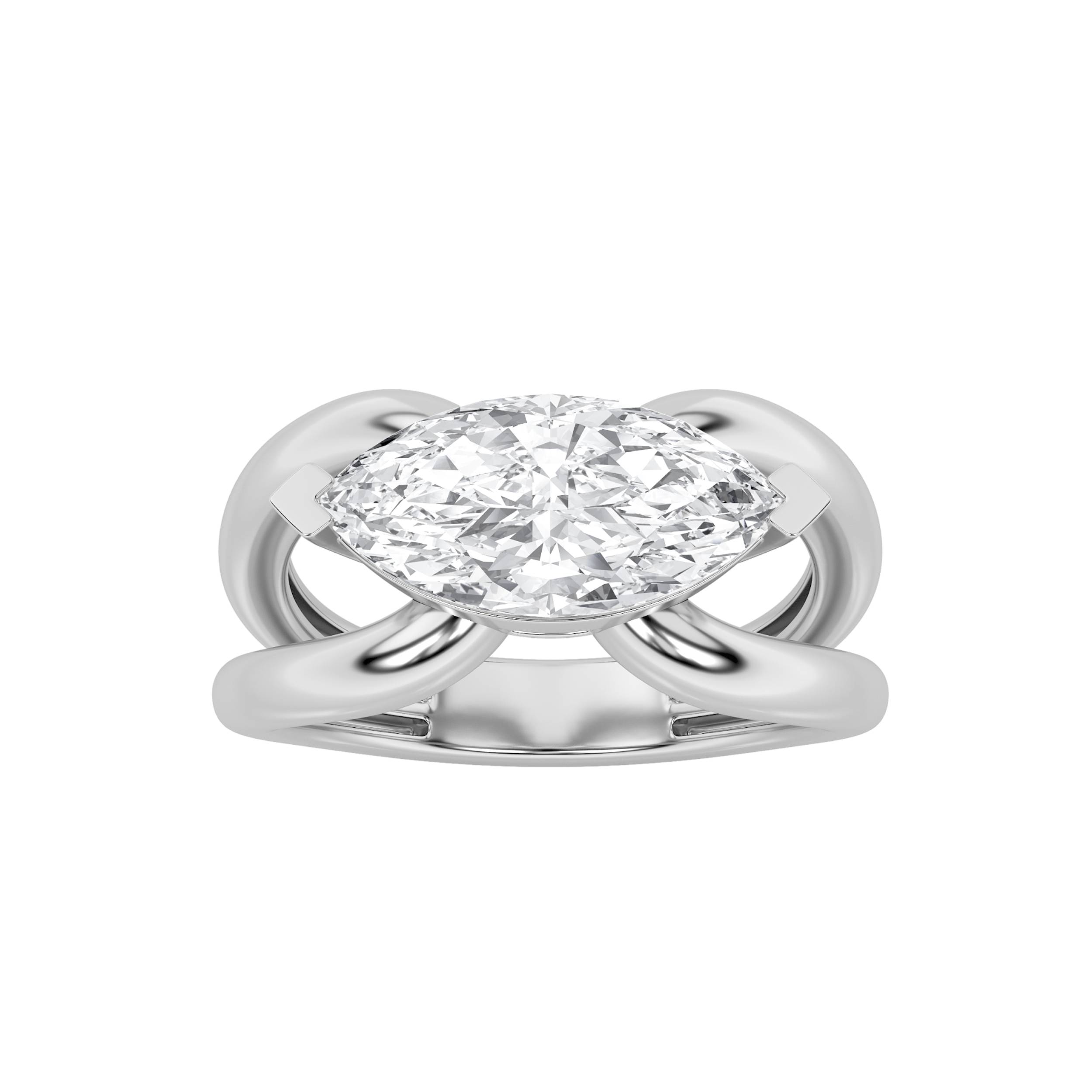 2.00 CT Marquise Diamond Ring in 14K White Gold