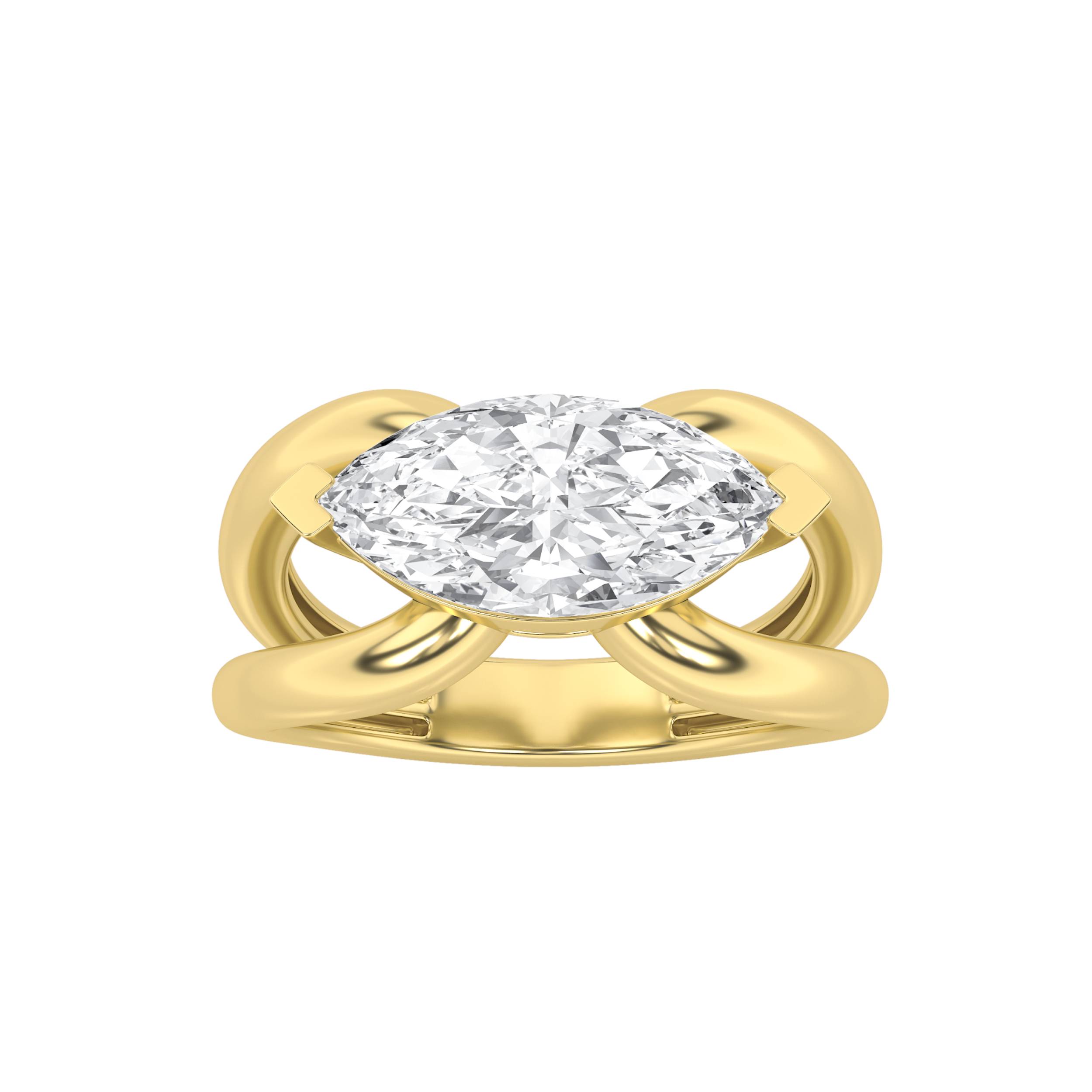 2.00 CT Marquise Diamond Ring in 14K Yellow Gold