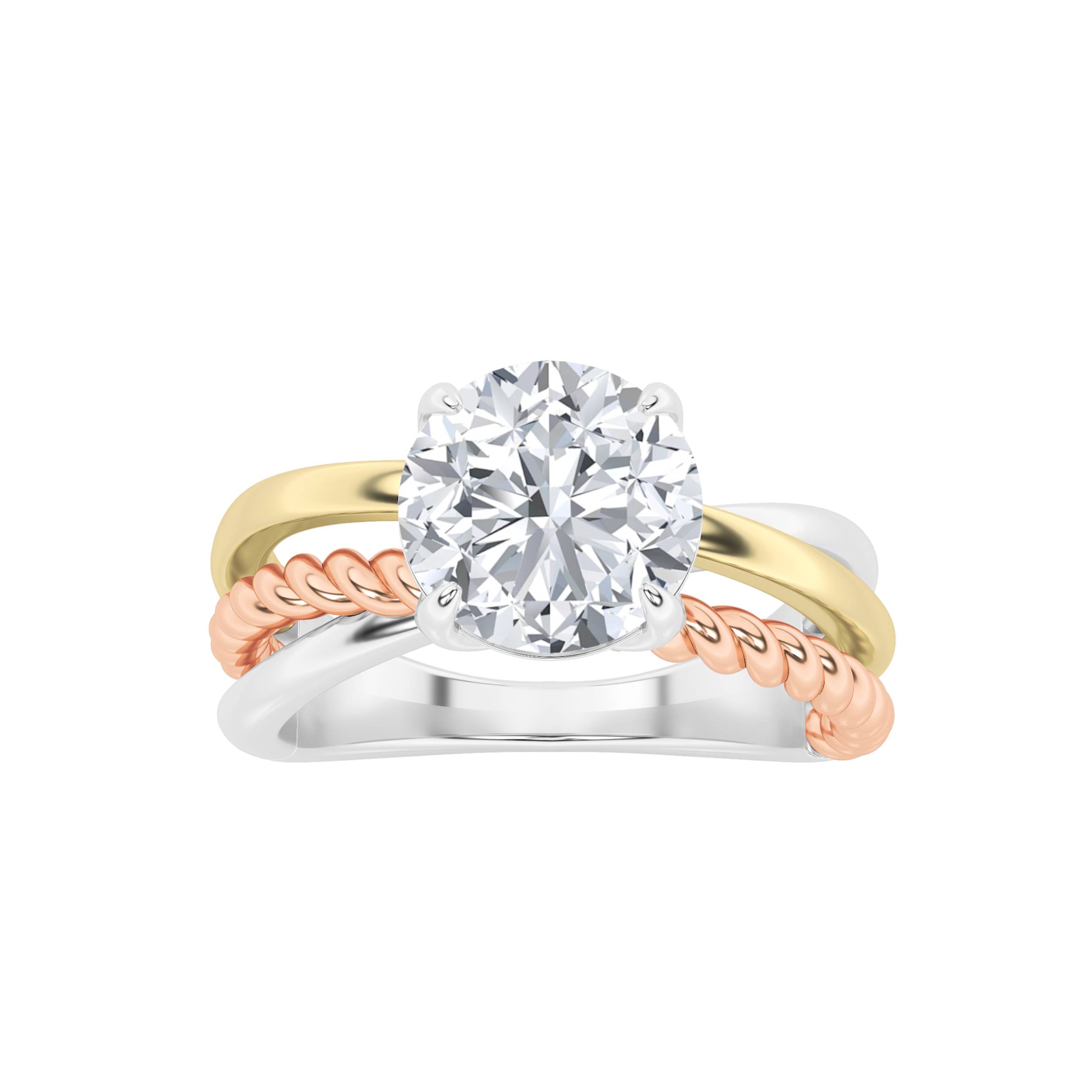 2.00 CT Round Diamond Ring in 14K White Gold|14K Rose Gold|14K Yellow Gold
