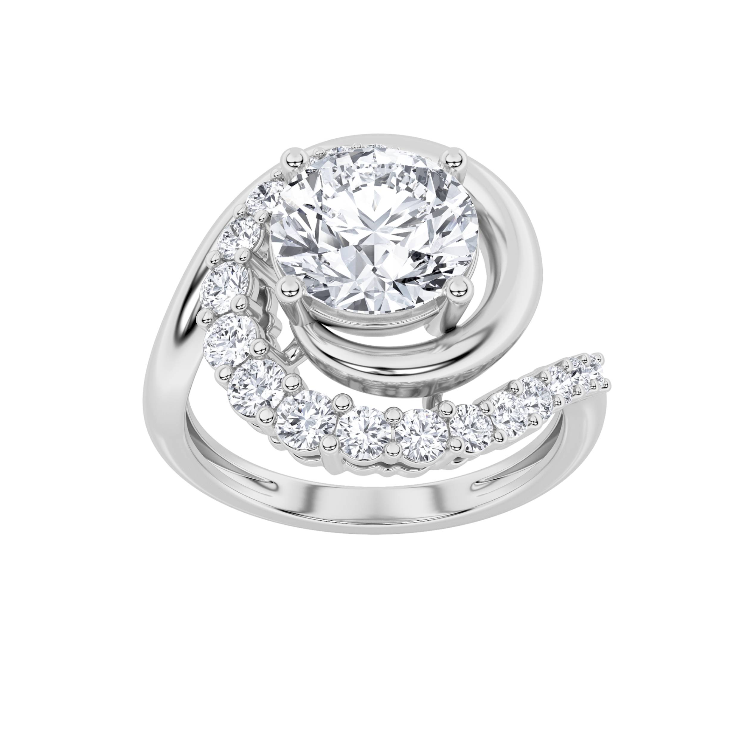2.50 CT Round Diamond Ring in 14K White Gold